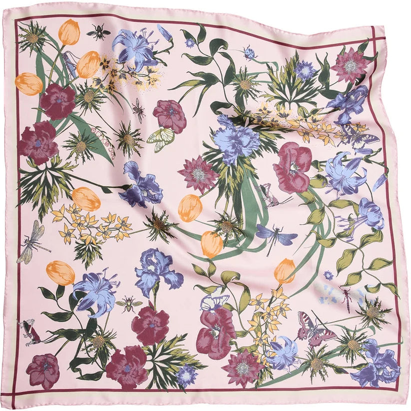 Living Garden Silk Scarf - Rose