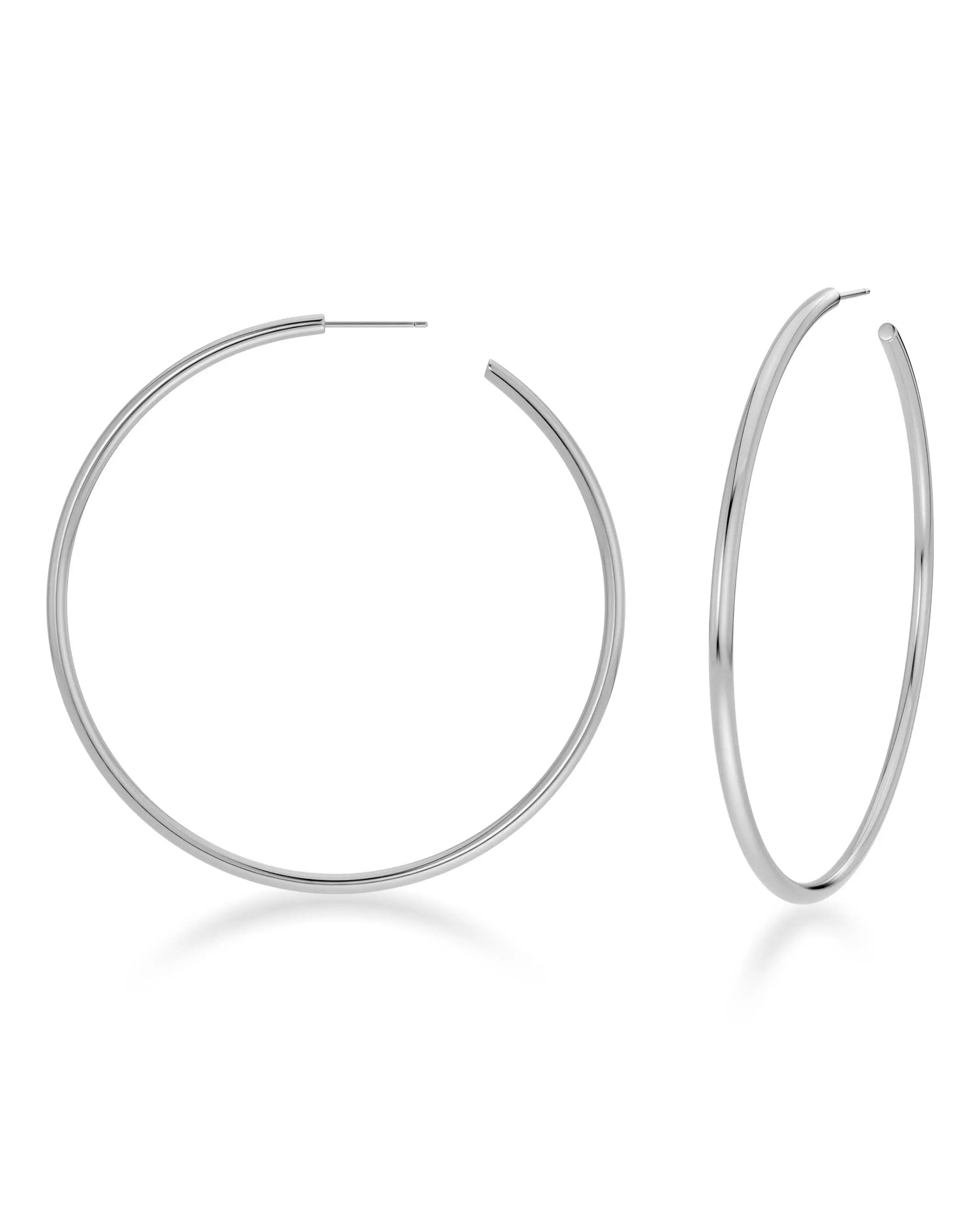 Hoops Earrings Silver Large EdbladNZ