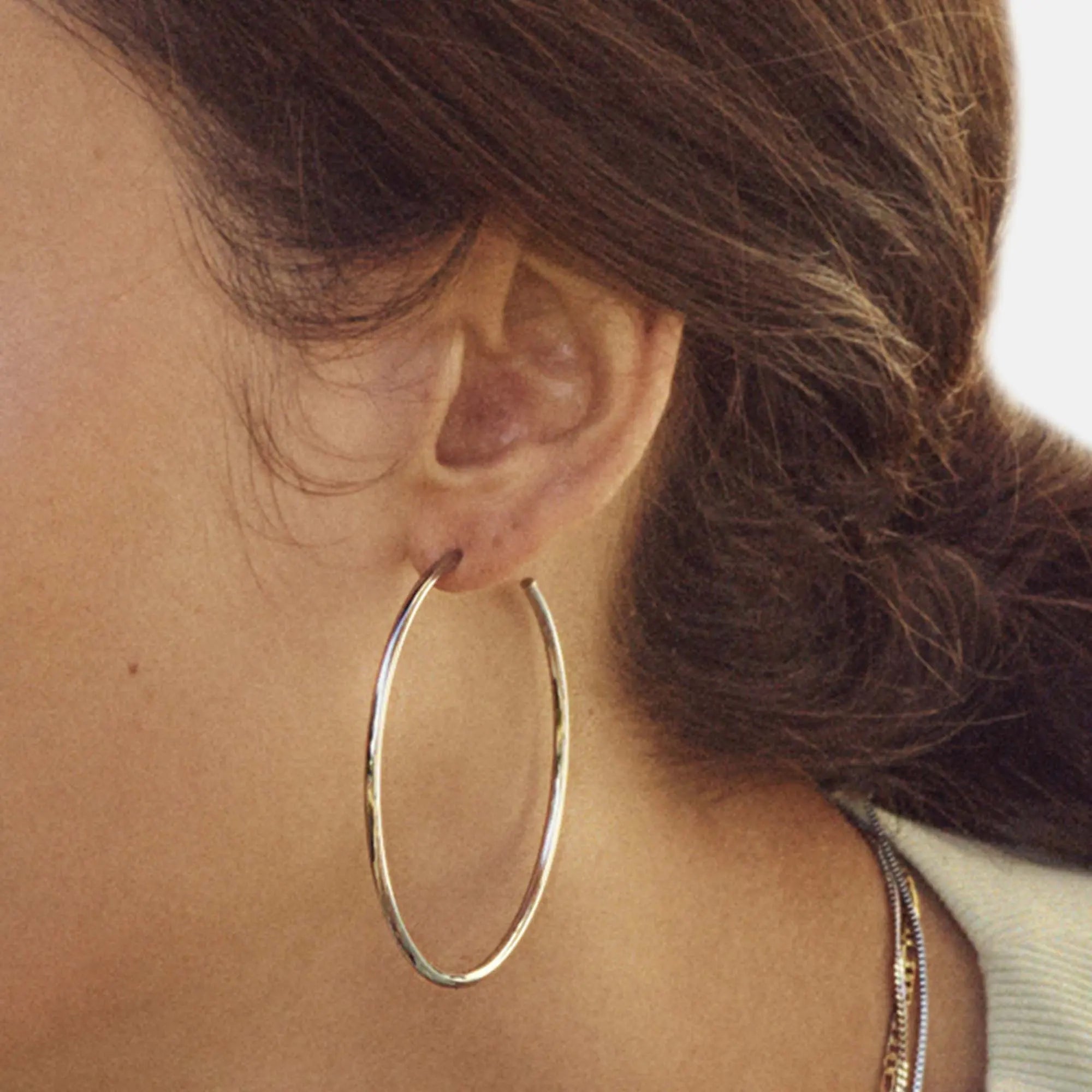 Hoops Earrings Silver Large EdbladNZ