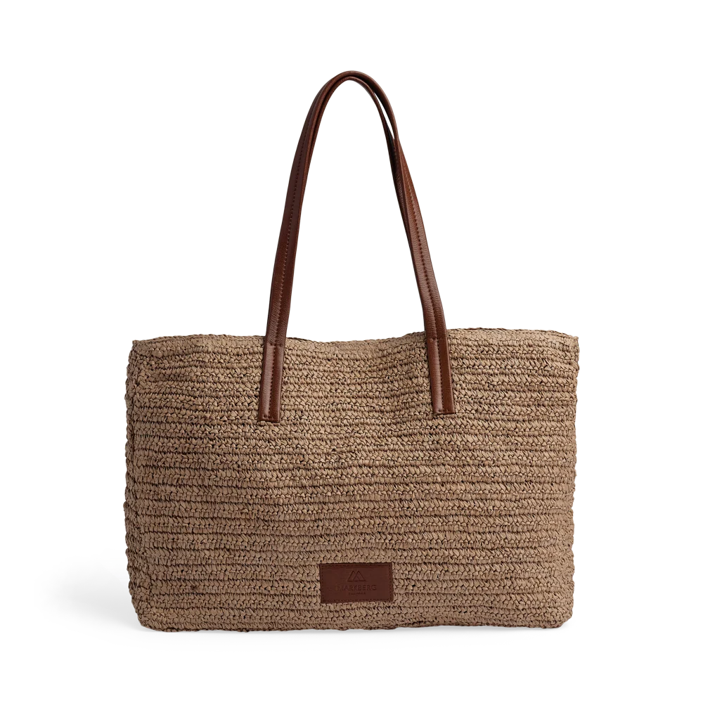 Avani Shopper, Raffa - Natural with Cognac