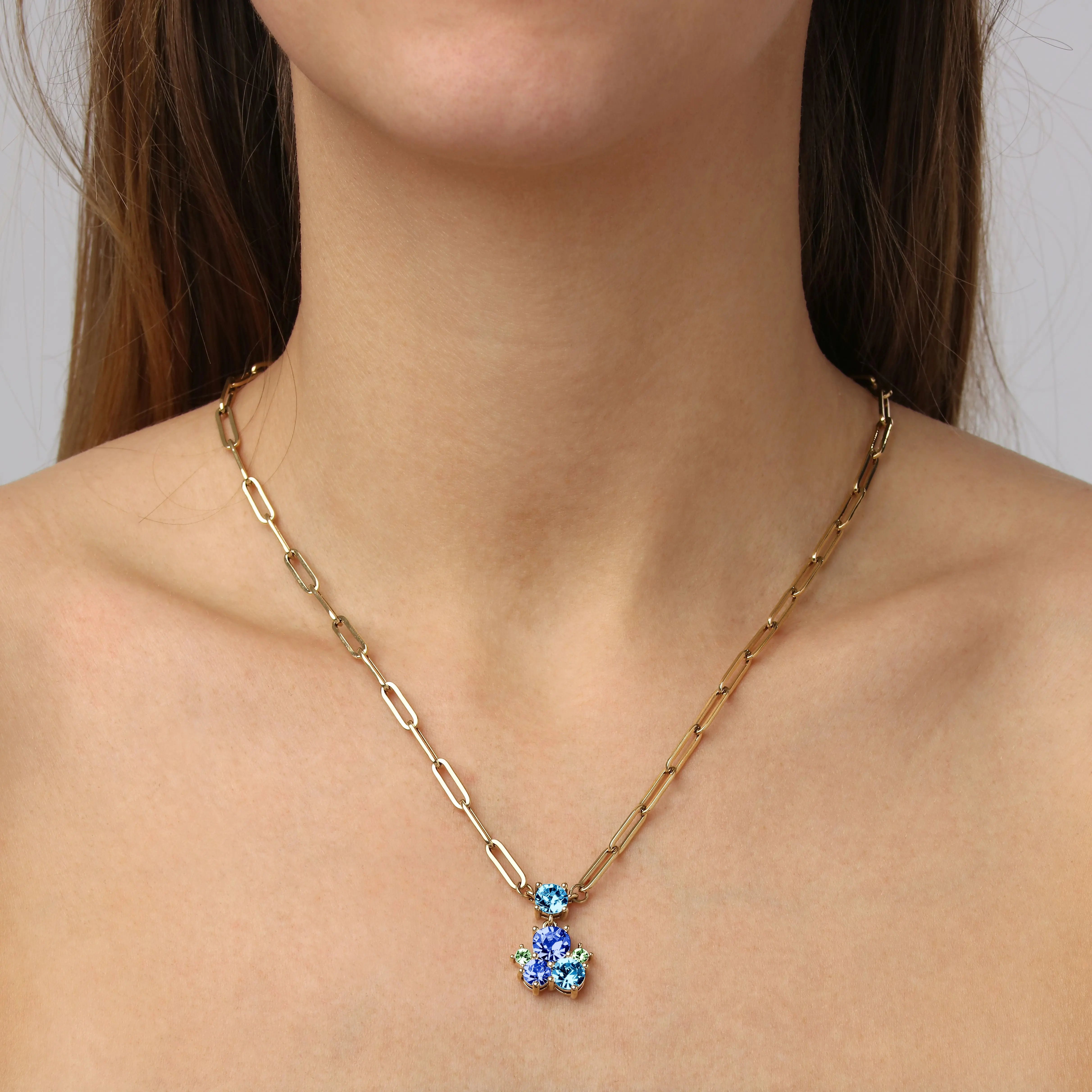 Tanzy Gold Pendant Necklace, Aqua Dyrberg/Kern NZ