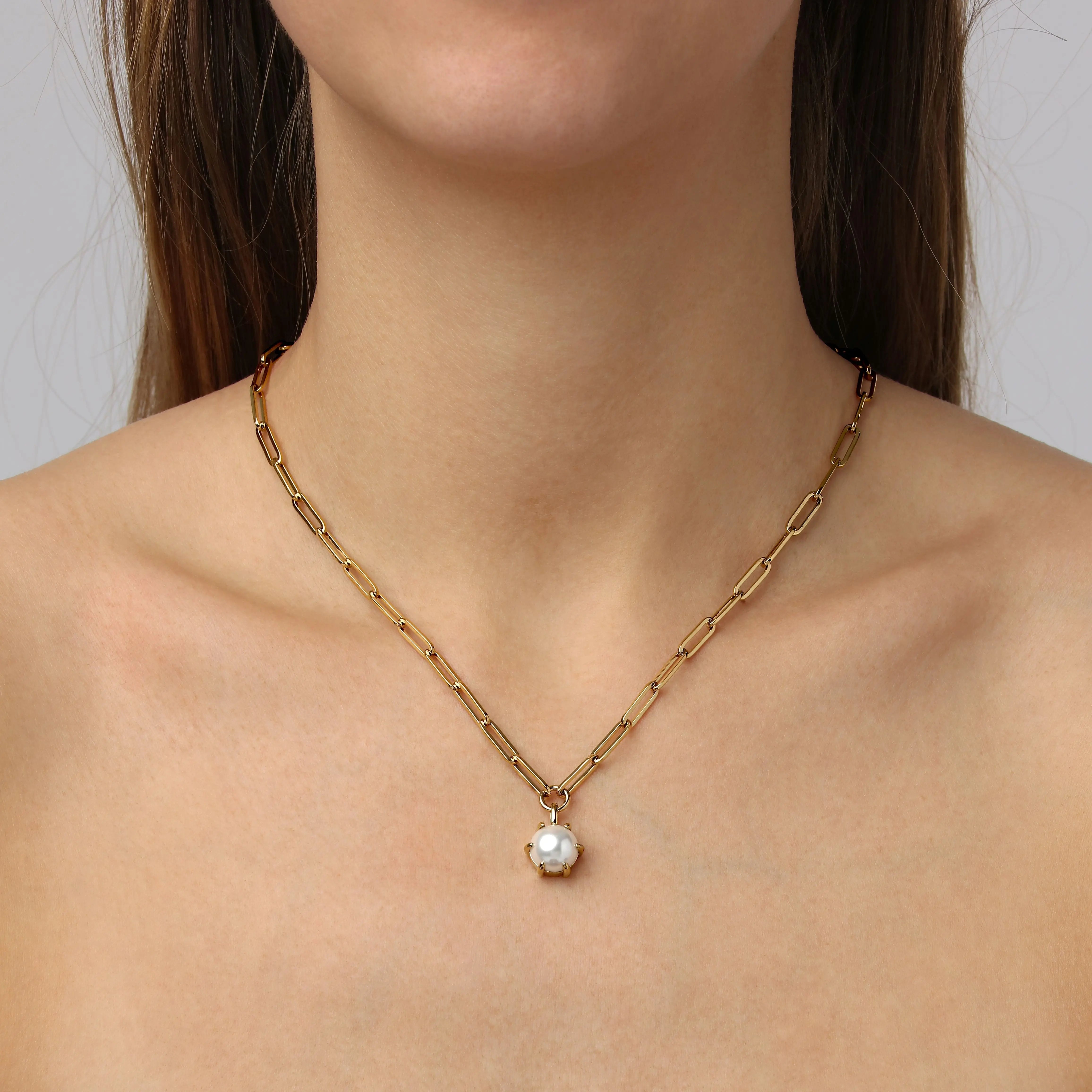 Tessa Gold Pendant Necklace, White Pearl Dyrberg/Kern NZ