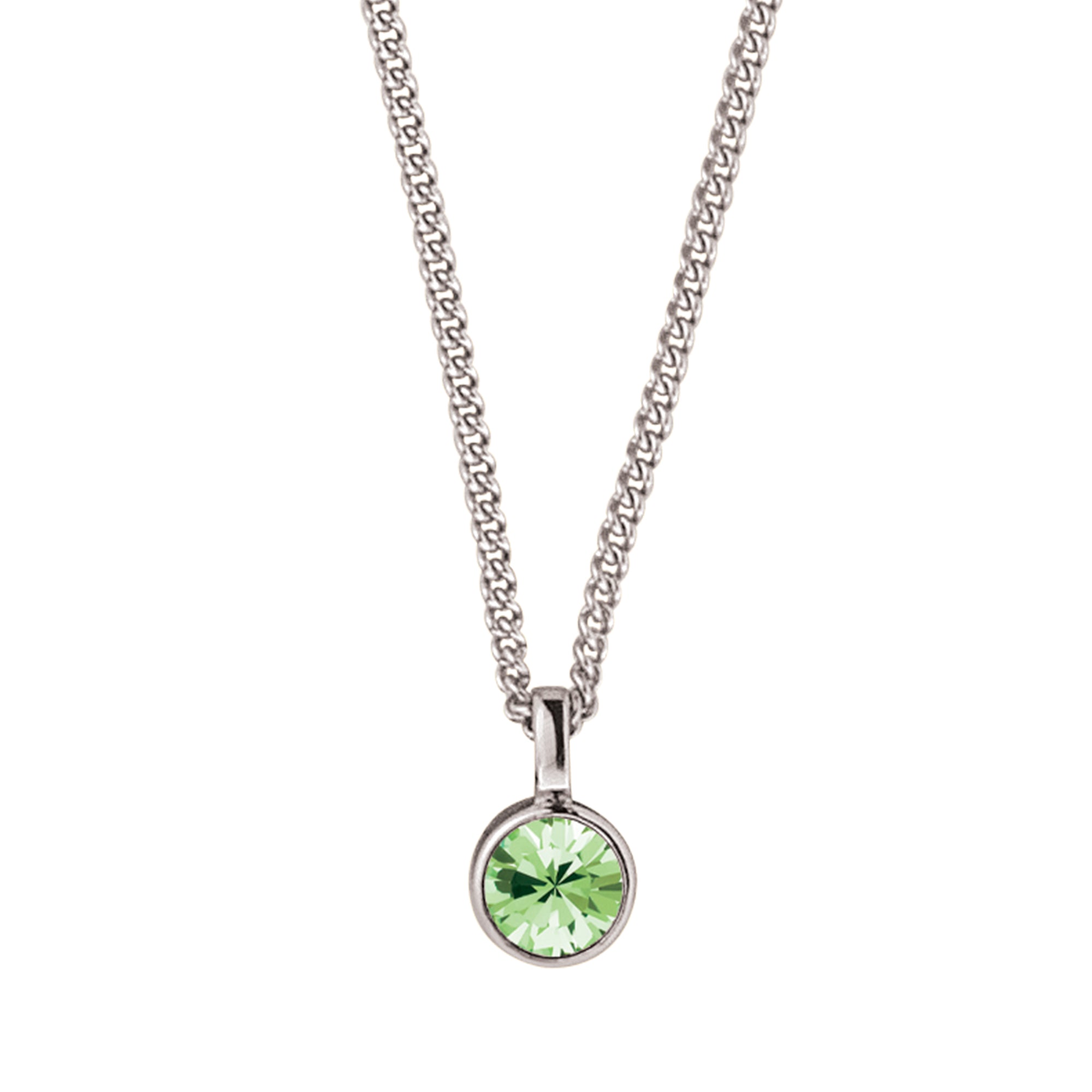 Jemma Silver Necklace – Light Green