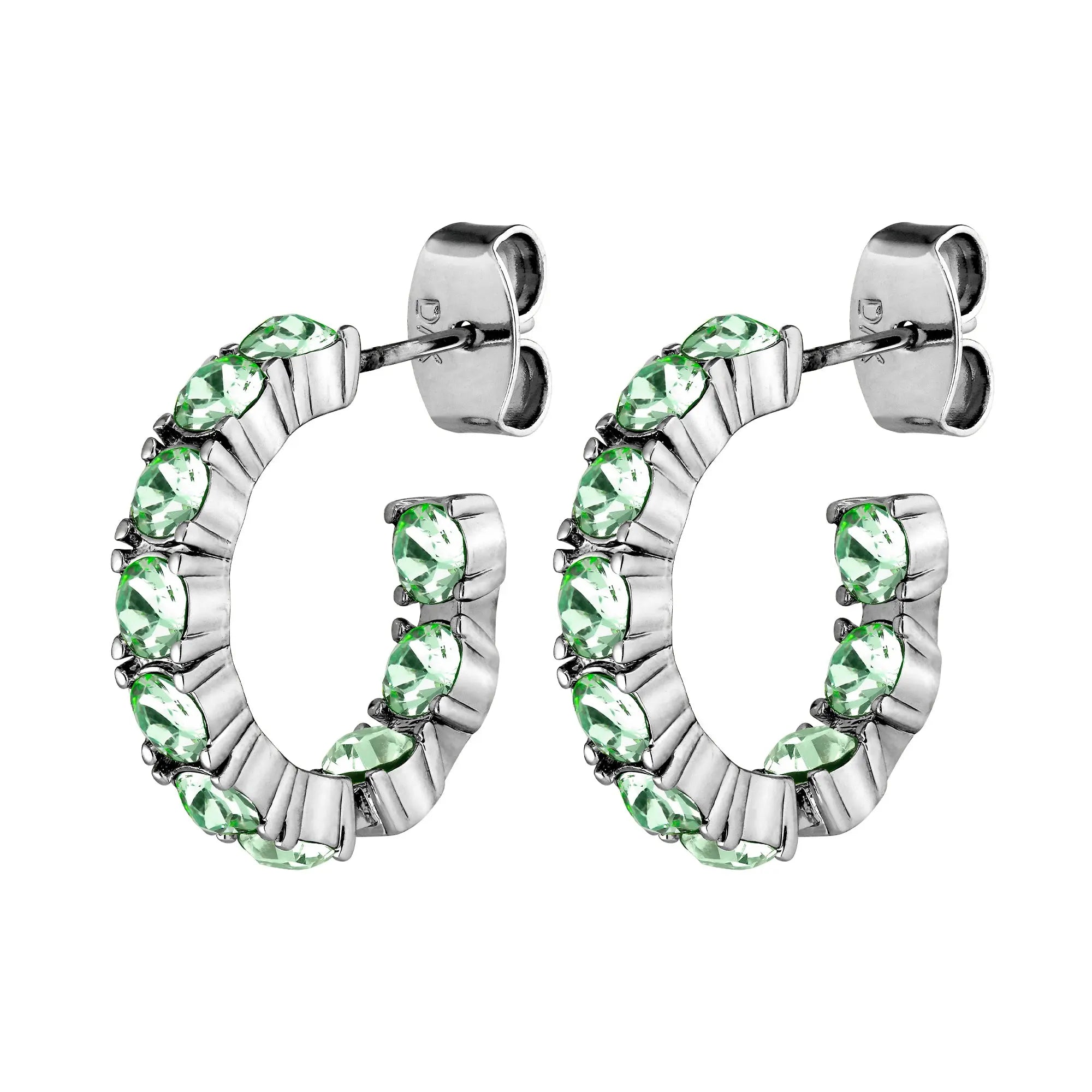 Raquel Shiny Silver Earrings, Light Green Dyrberg/Kern NZ