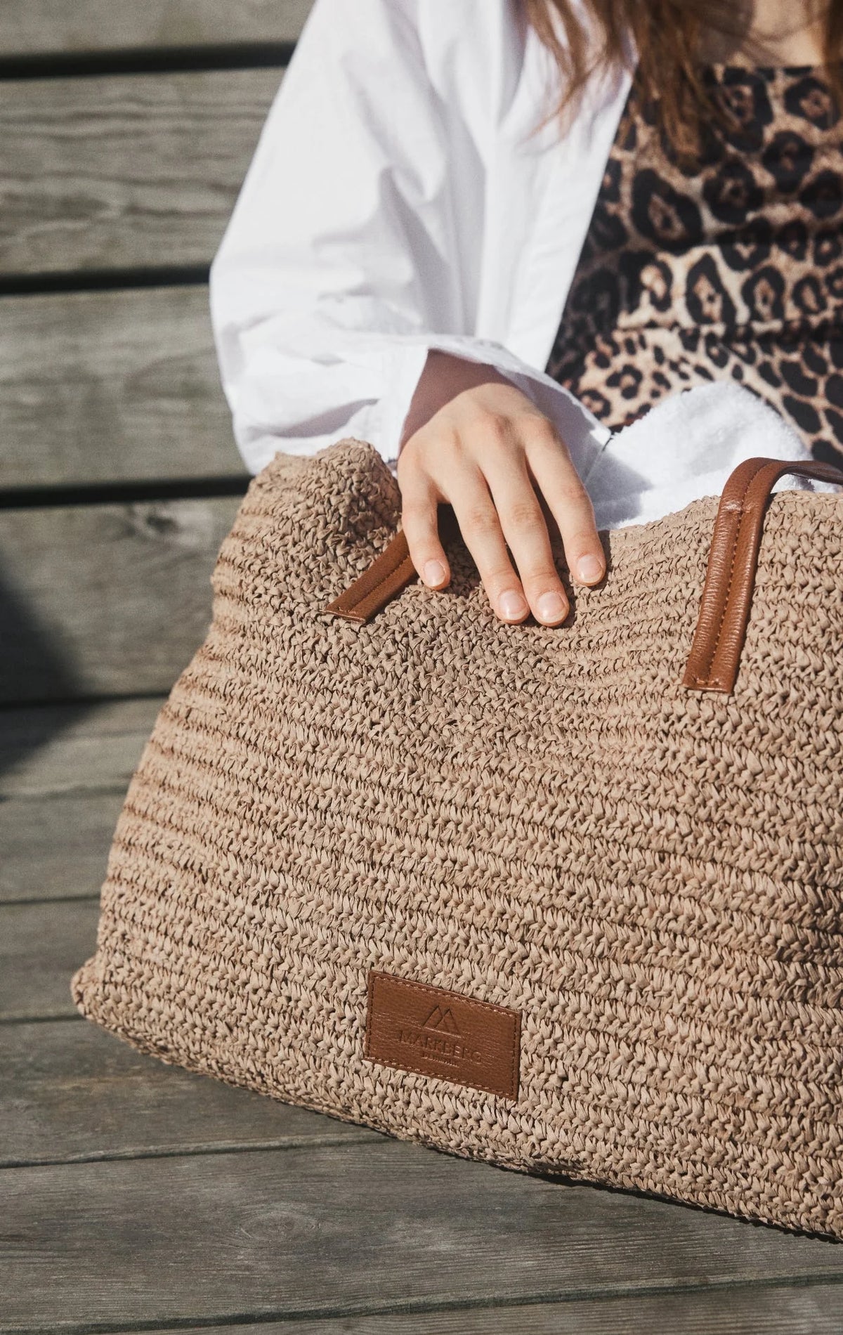 Avani Shopper, Raffa - Natural with Cognac