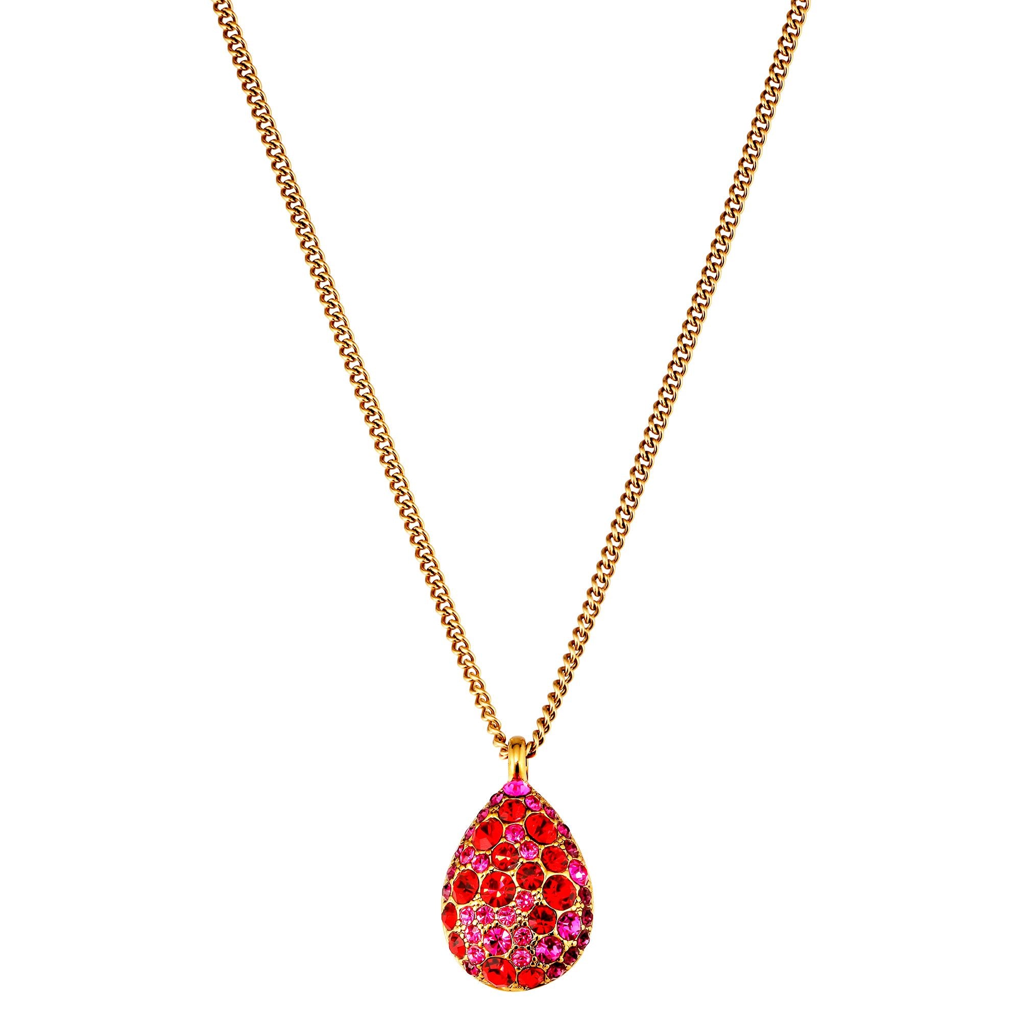Bailey Gold Necklace, Red Mix
