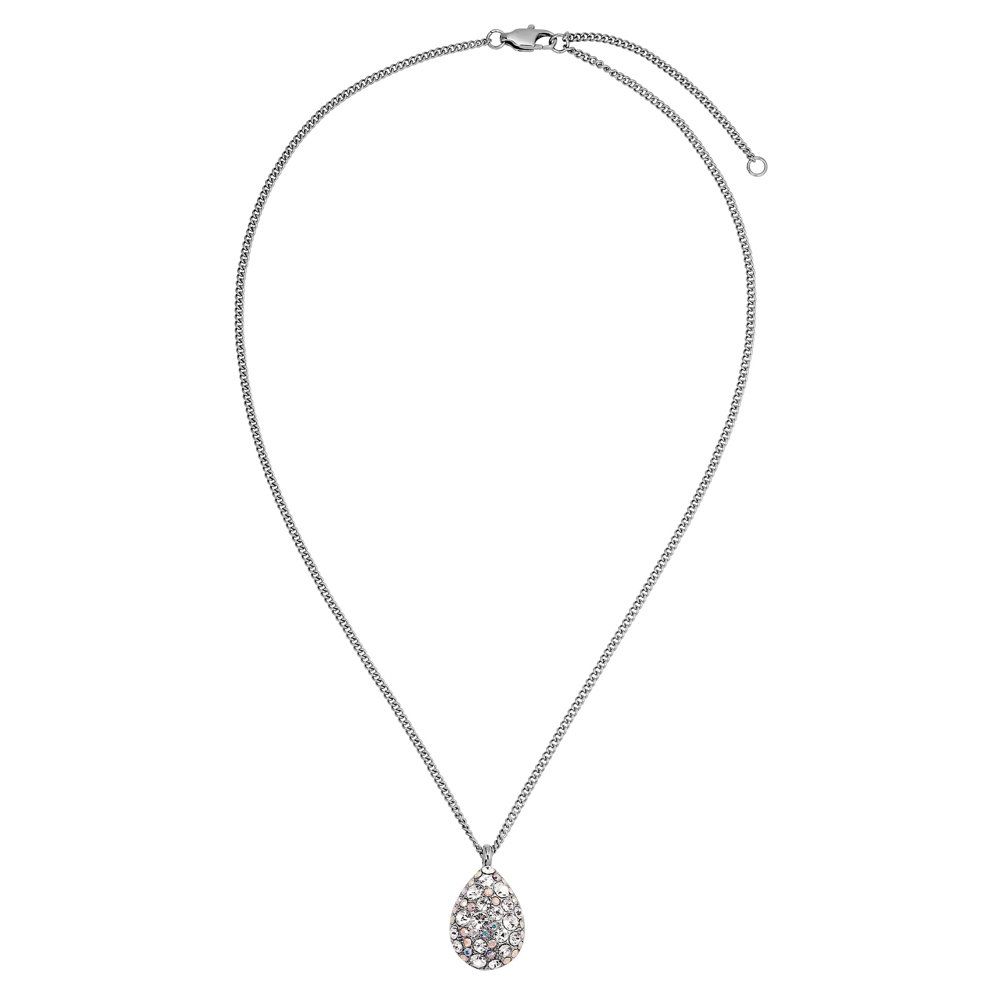 Bailey Shiny Silver Necklace, Crystal Ab