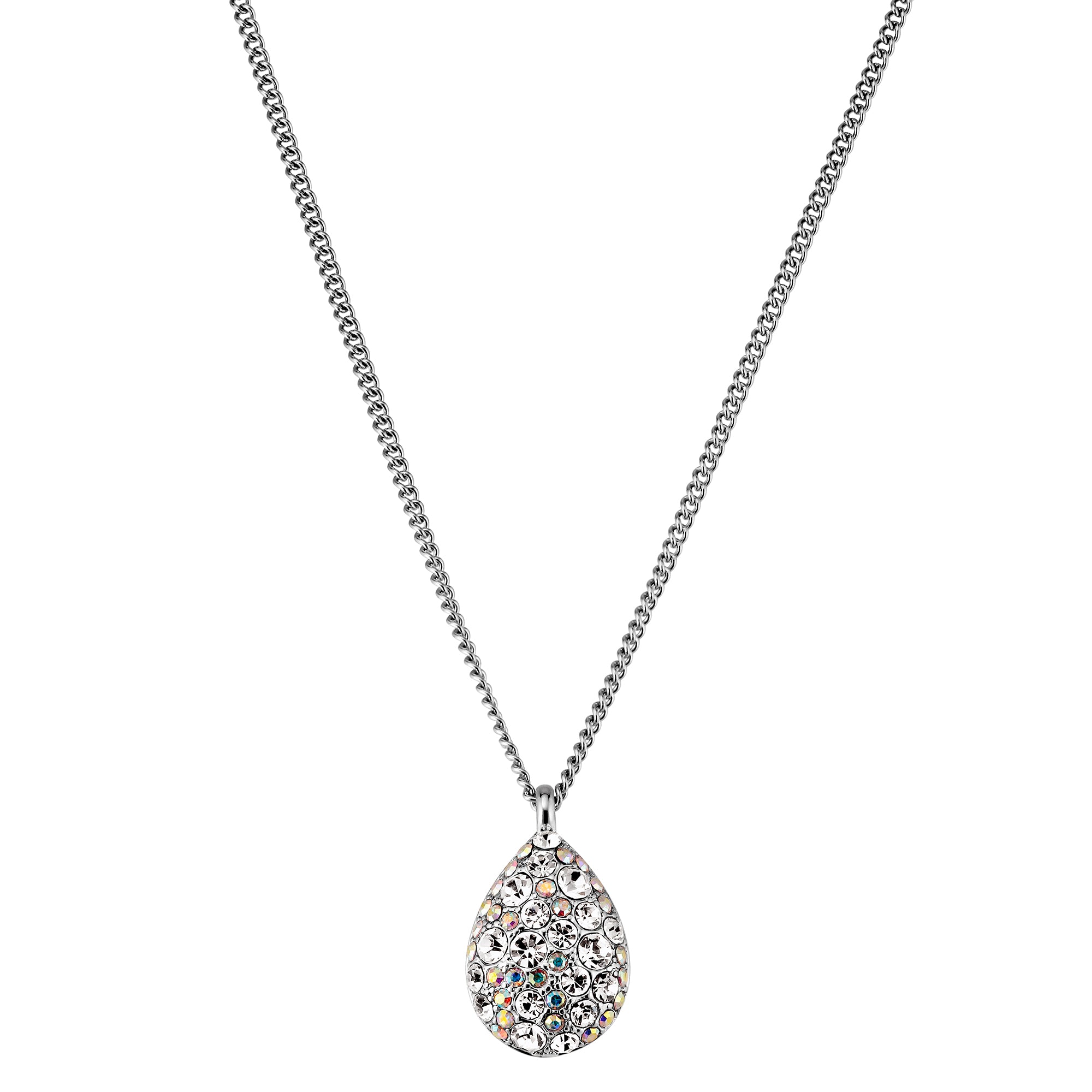 Bailey Shiny Silver Necklace, Crystal Ab