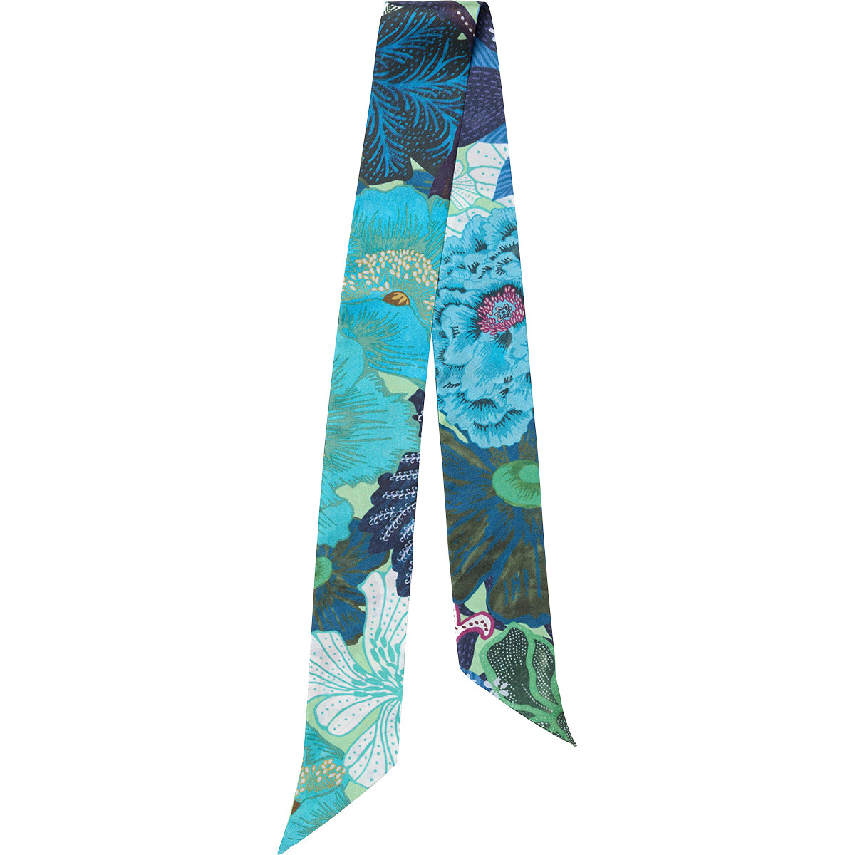 Bouquet Twilly Silk Scarf - Green