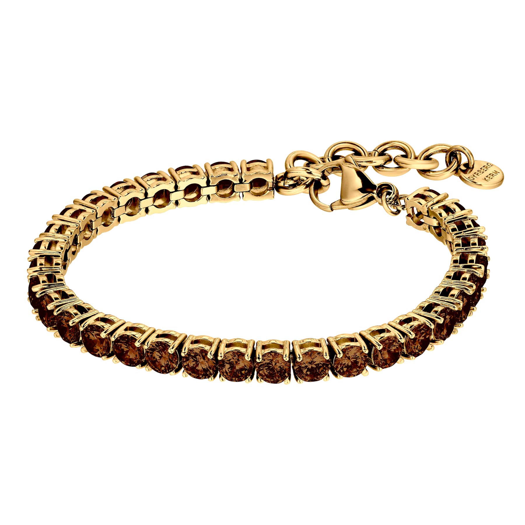 Cobra Gold Tennis Bracelet, Brown