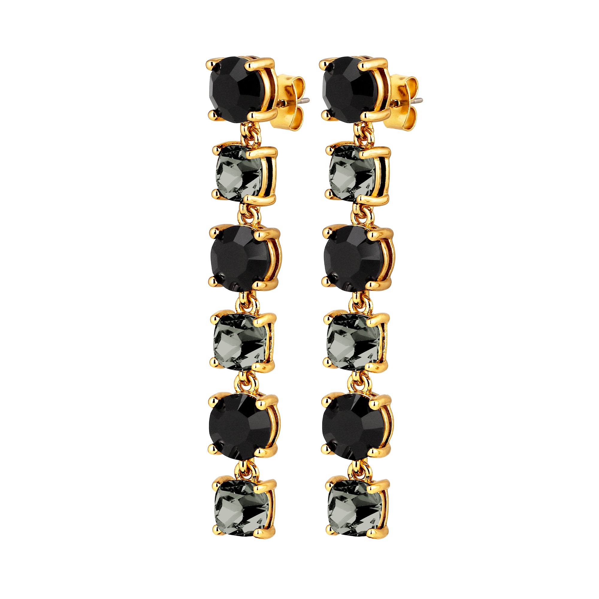 Echo Gold Earrings - Black Grey Mix