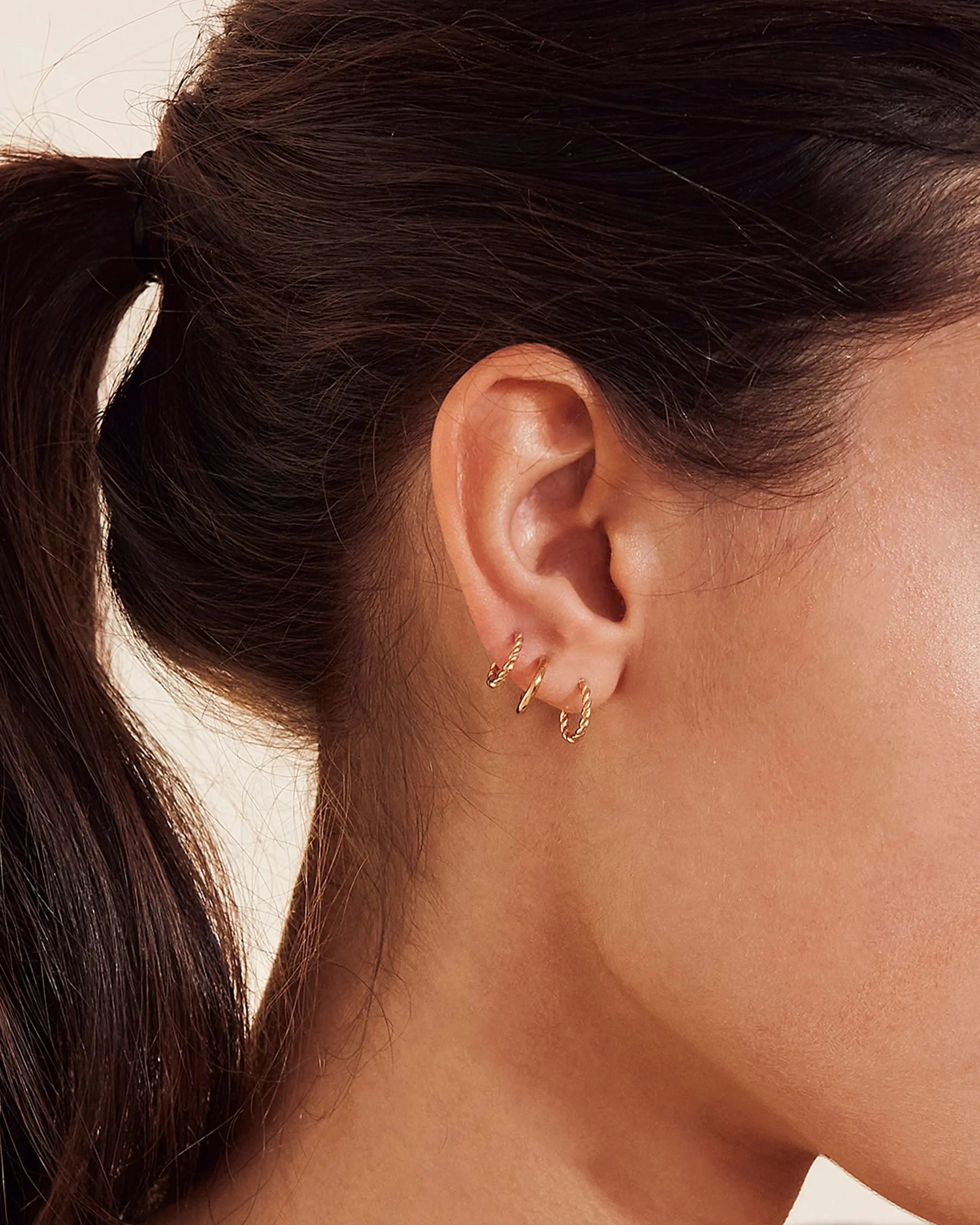 Duo Pair Creole Earrings Gold Edblad
