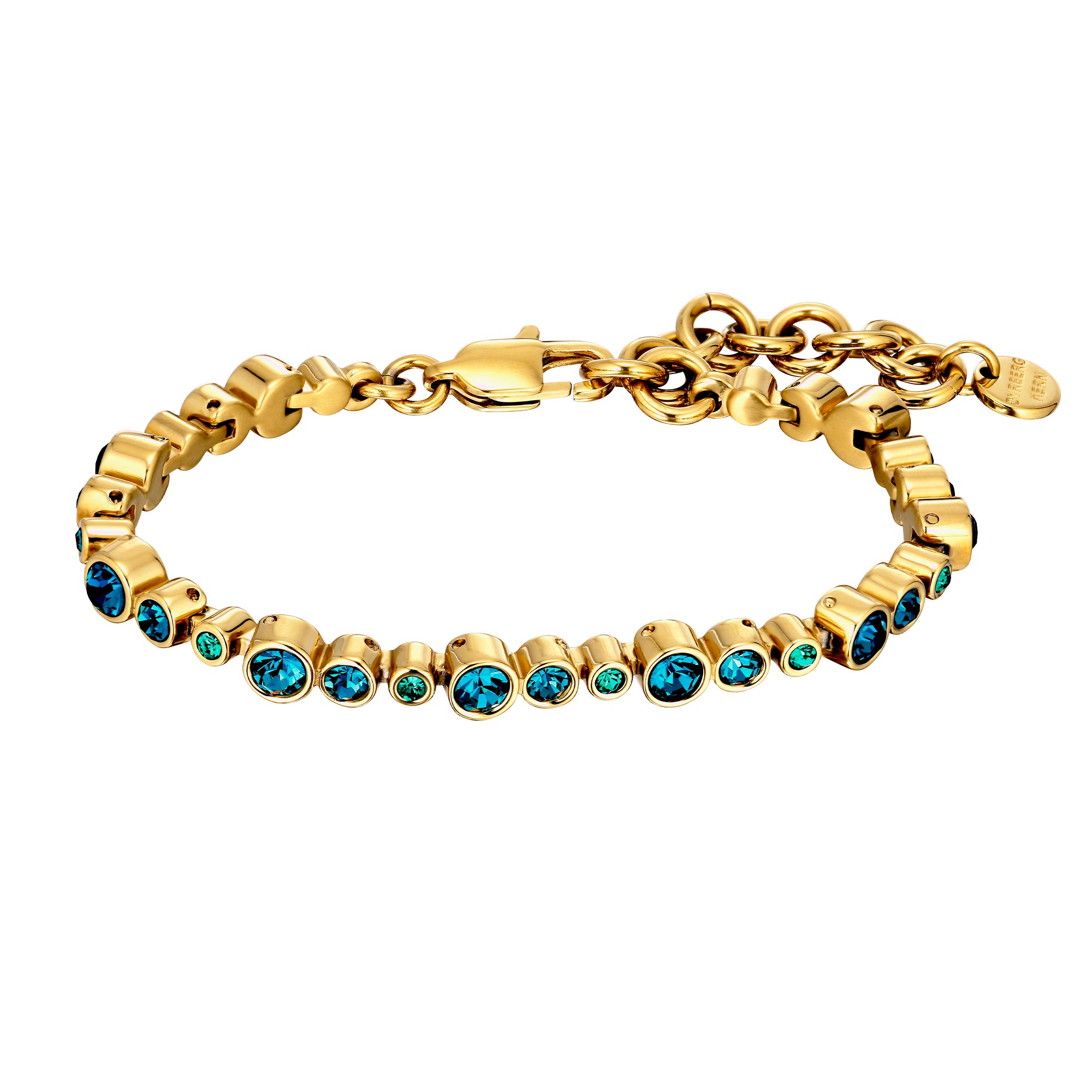 Esina Gold Tennis Bracelet - Petrol
