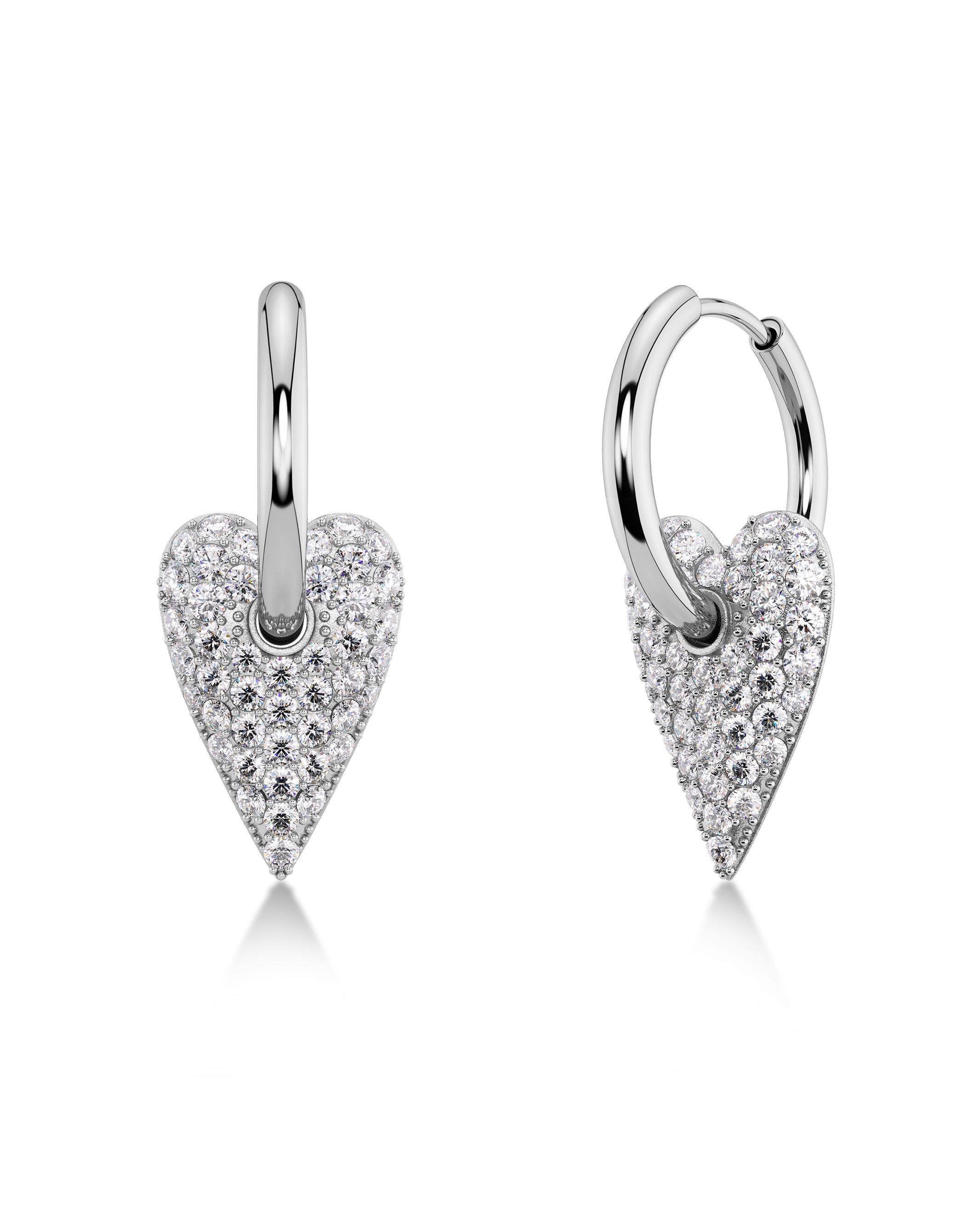 Amore Sparkle Hoops L Silver