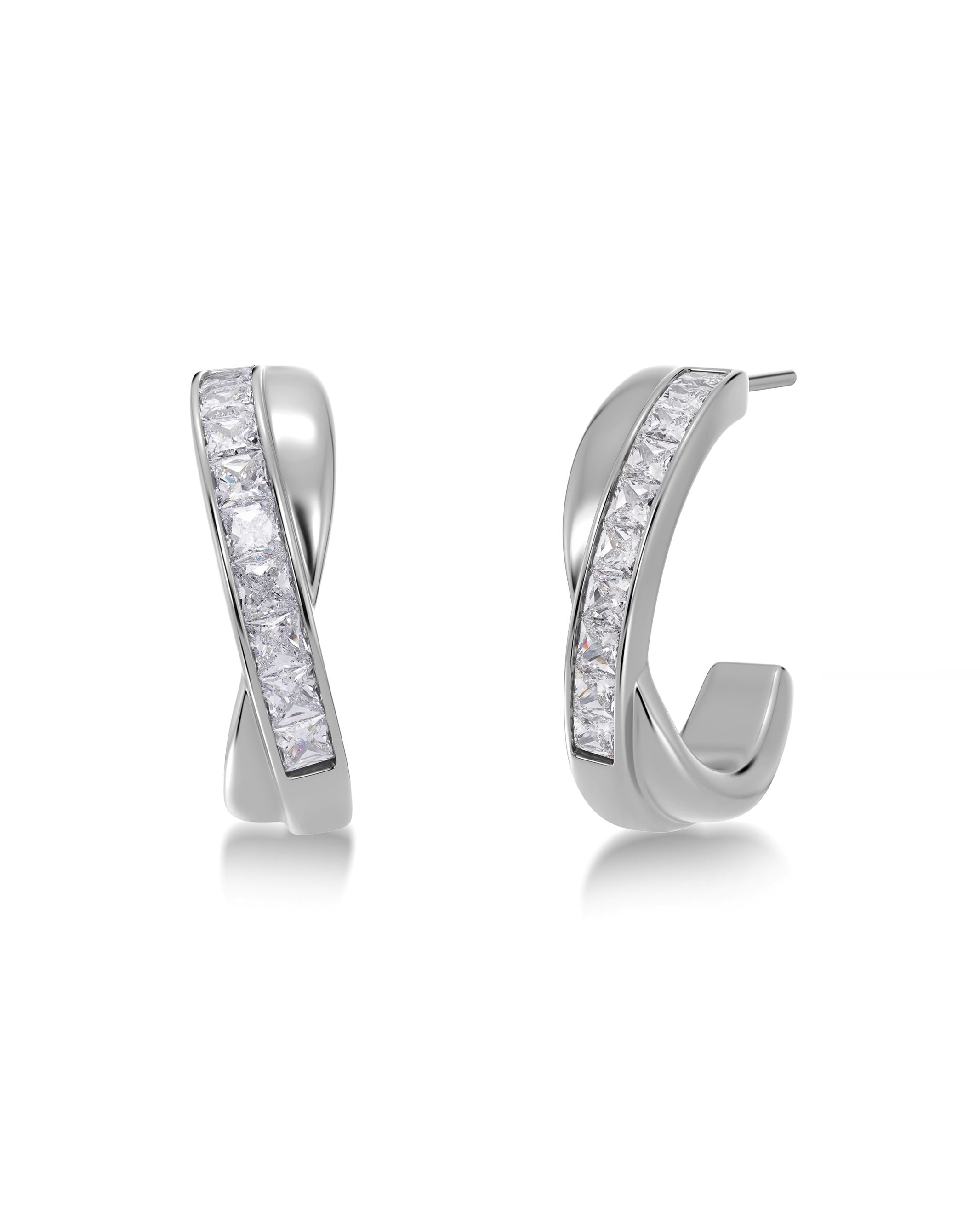 Andorra Duo Silver Hoop Earrings – Large