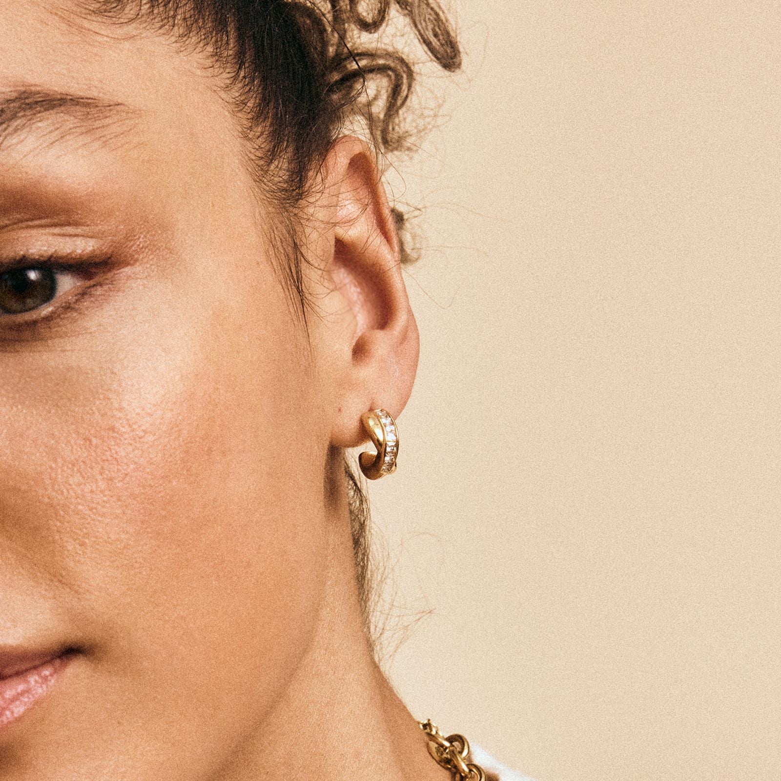 Andorra Duo Gold Hoop Earrings – Small