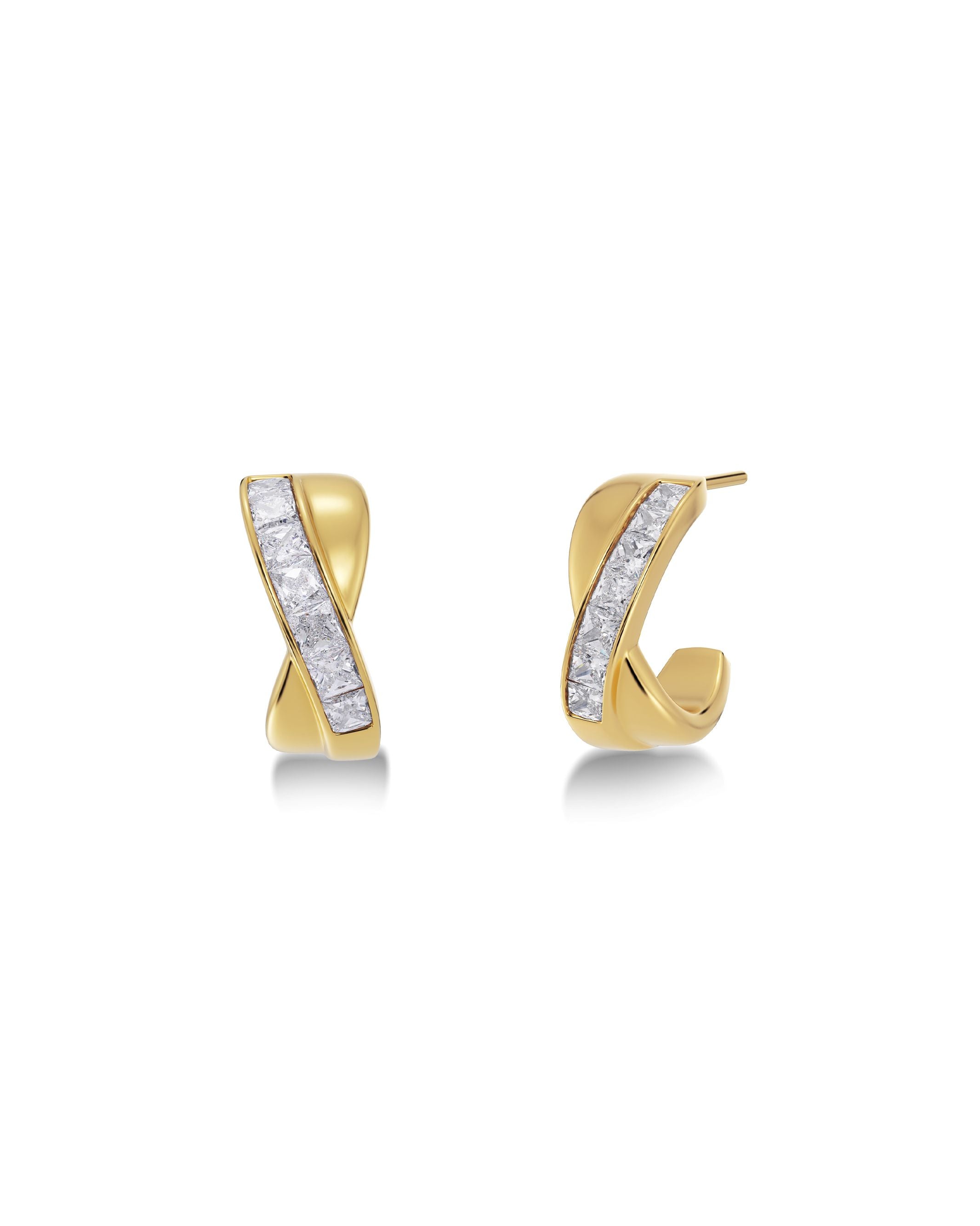 Andorra Duo Gold Hoop Earrings – Small