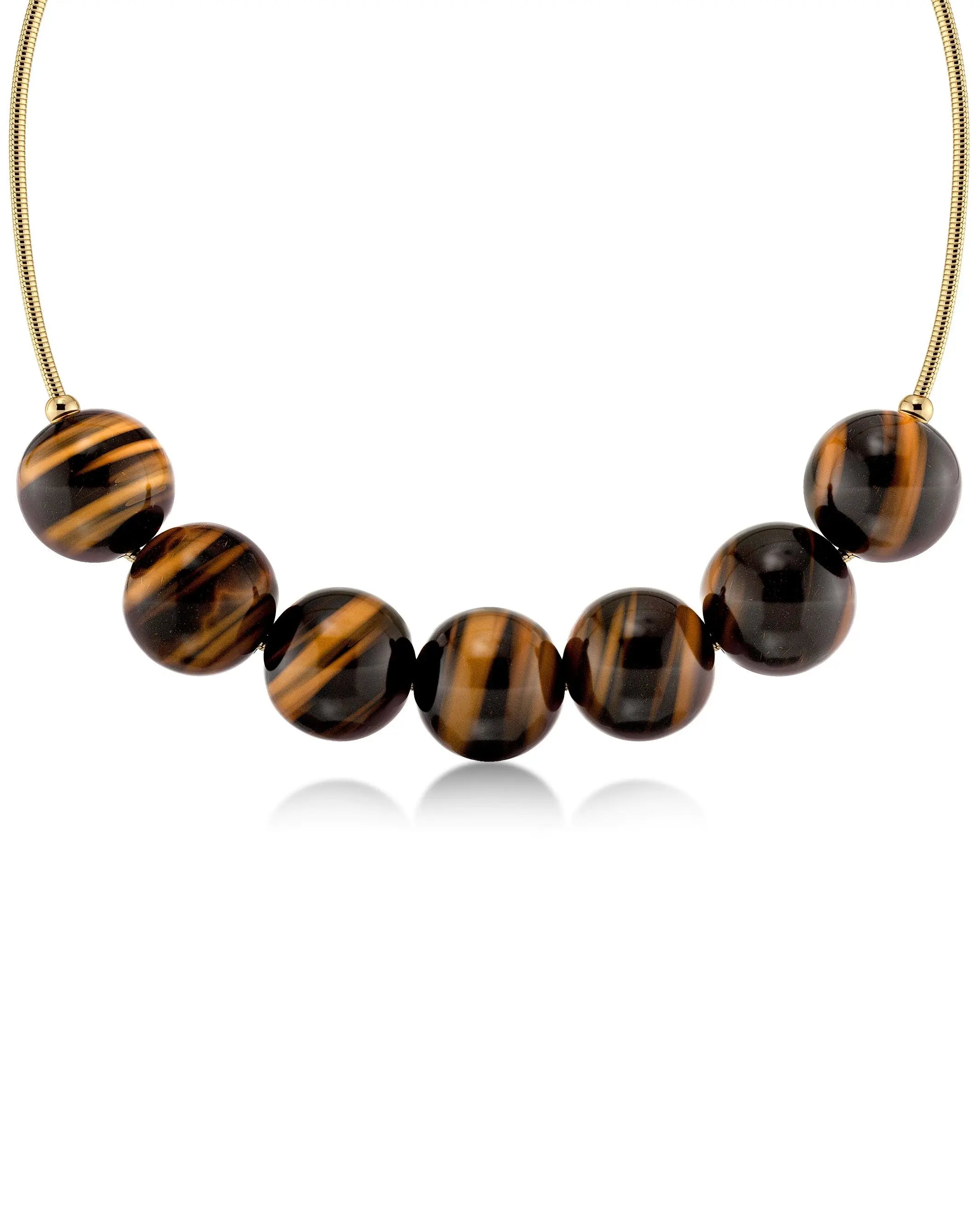 Aura Necklace Maxi Tiger Eye Gold Edblad