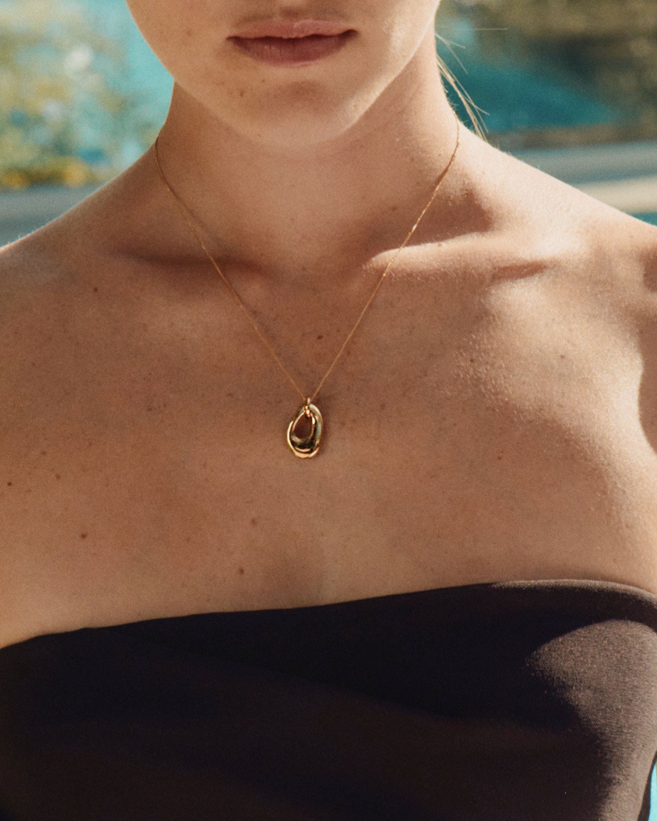 Azura Necklace S Gold EdbladNZ