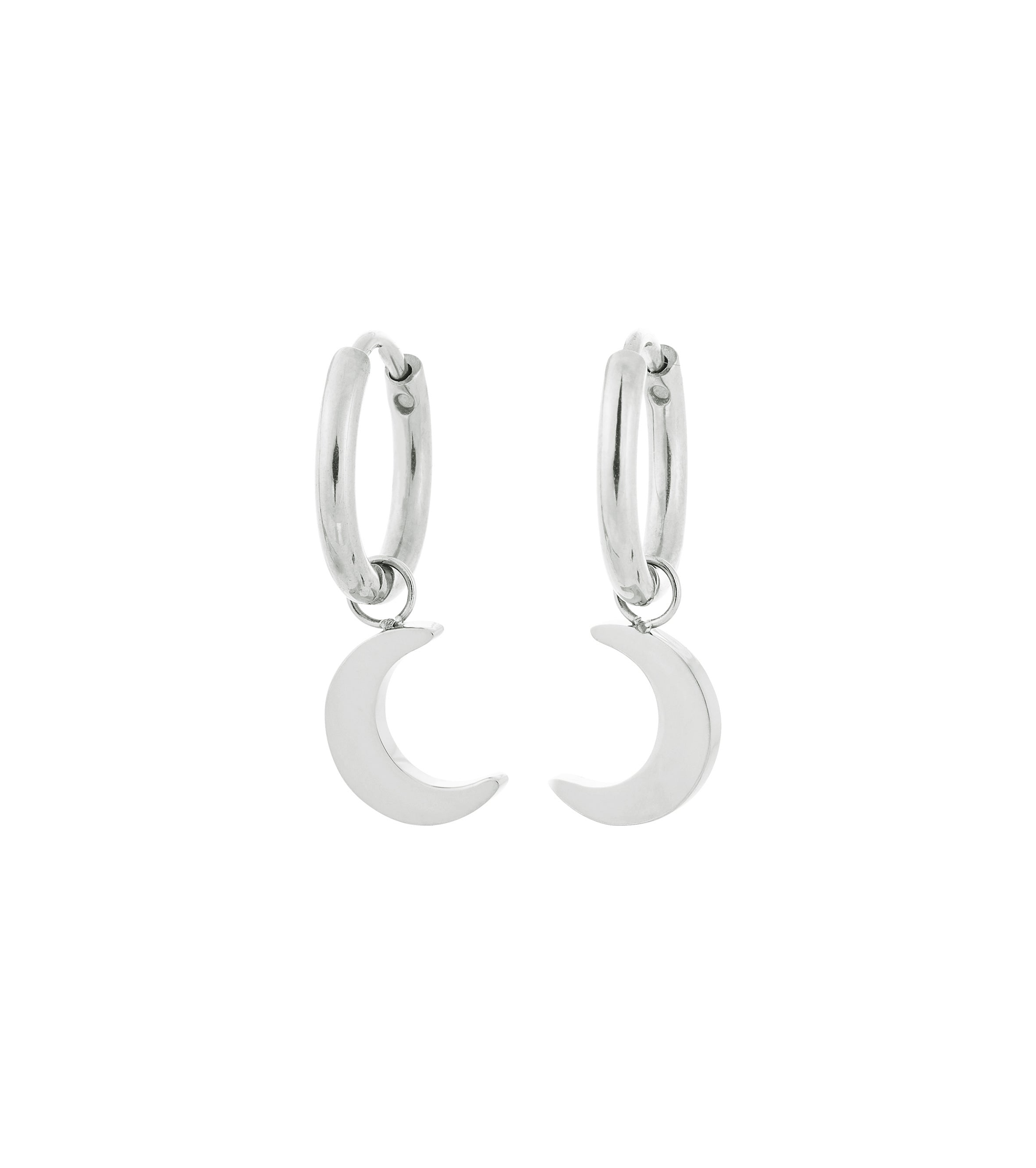 Bright Night Silver Hoop Earrings