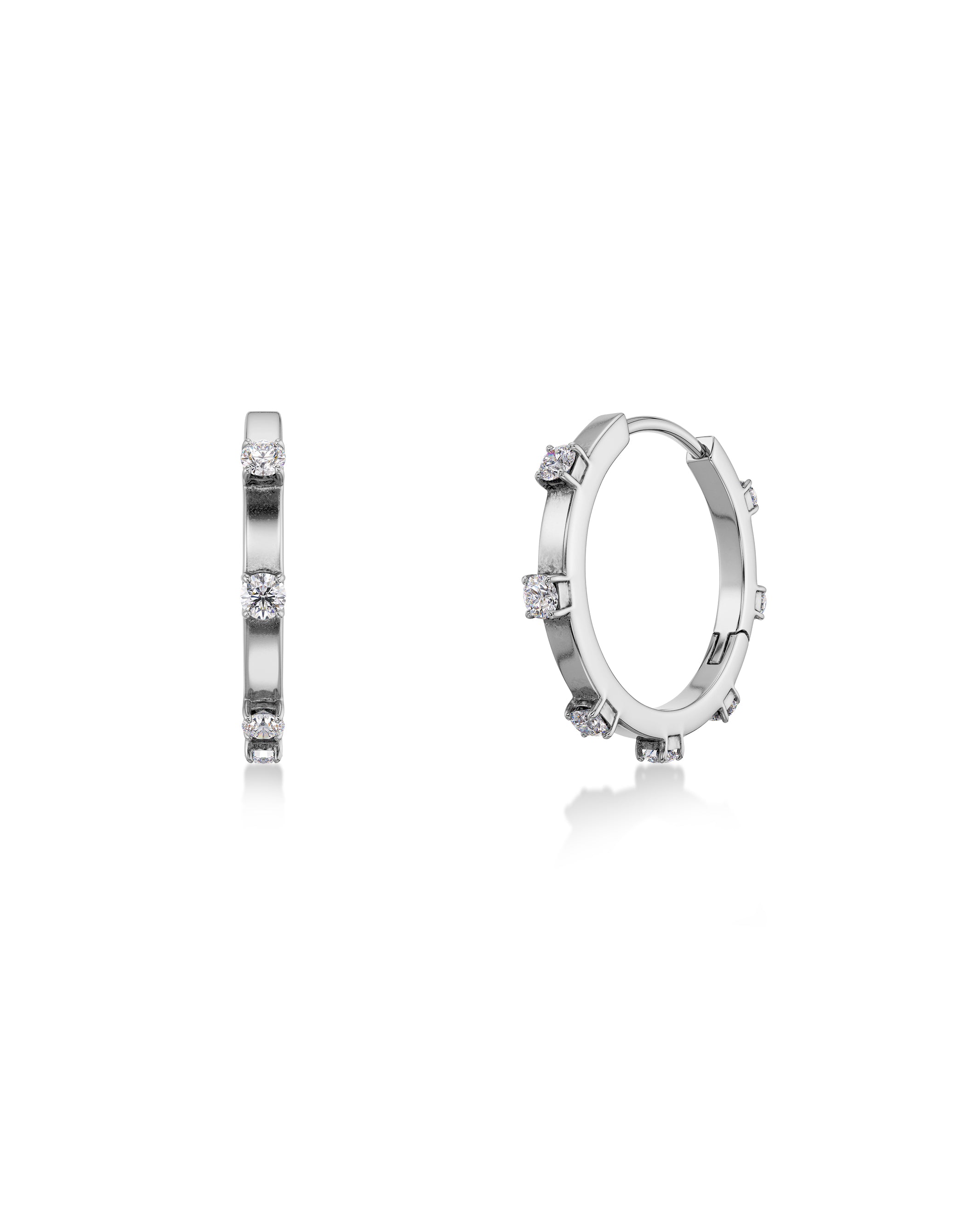 Celeste Hoops L Silver