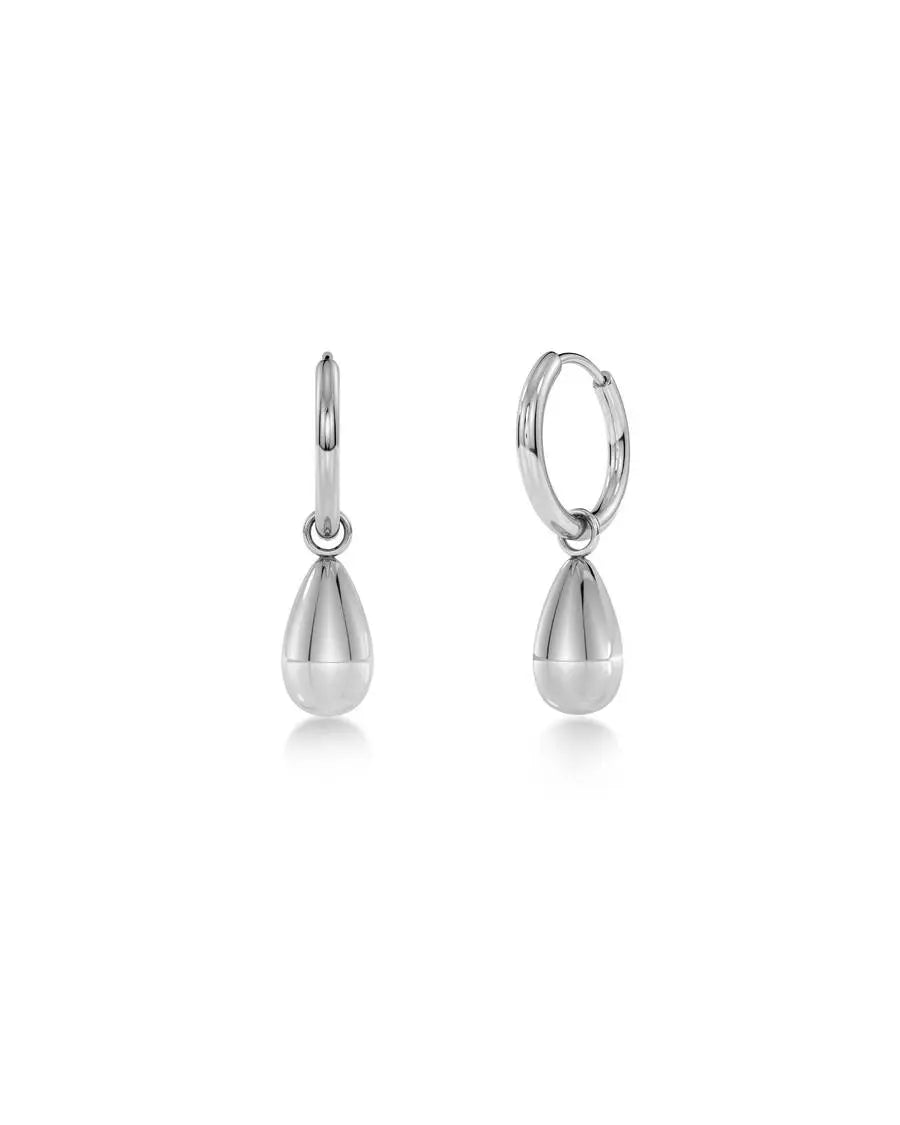 Drop Mini Hoop Earrings Silver Edblad