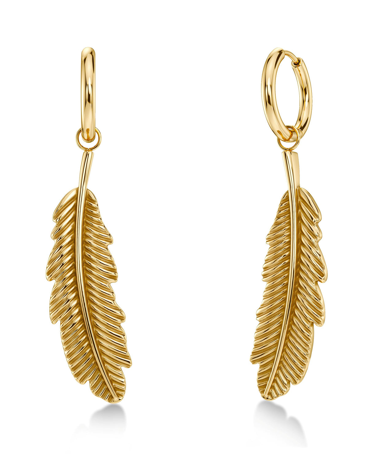 Feather Hoops L Gold