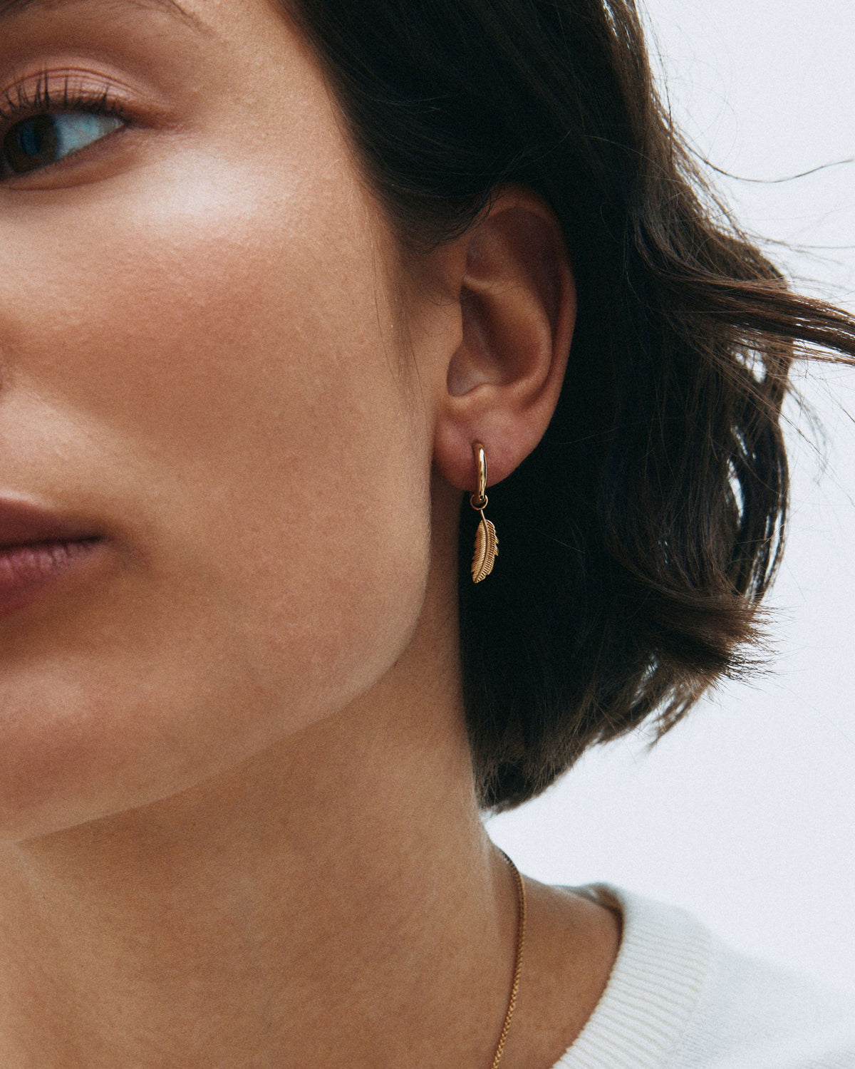 Feather Hoops S Gold