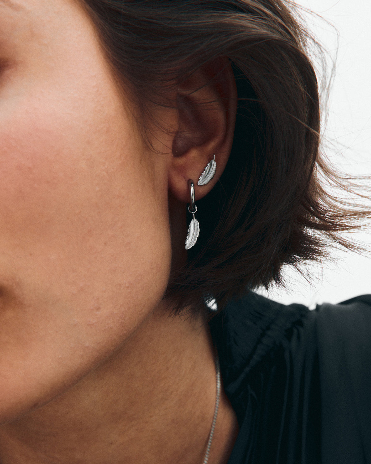 Feather Hoops S Silver