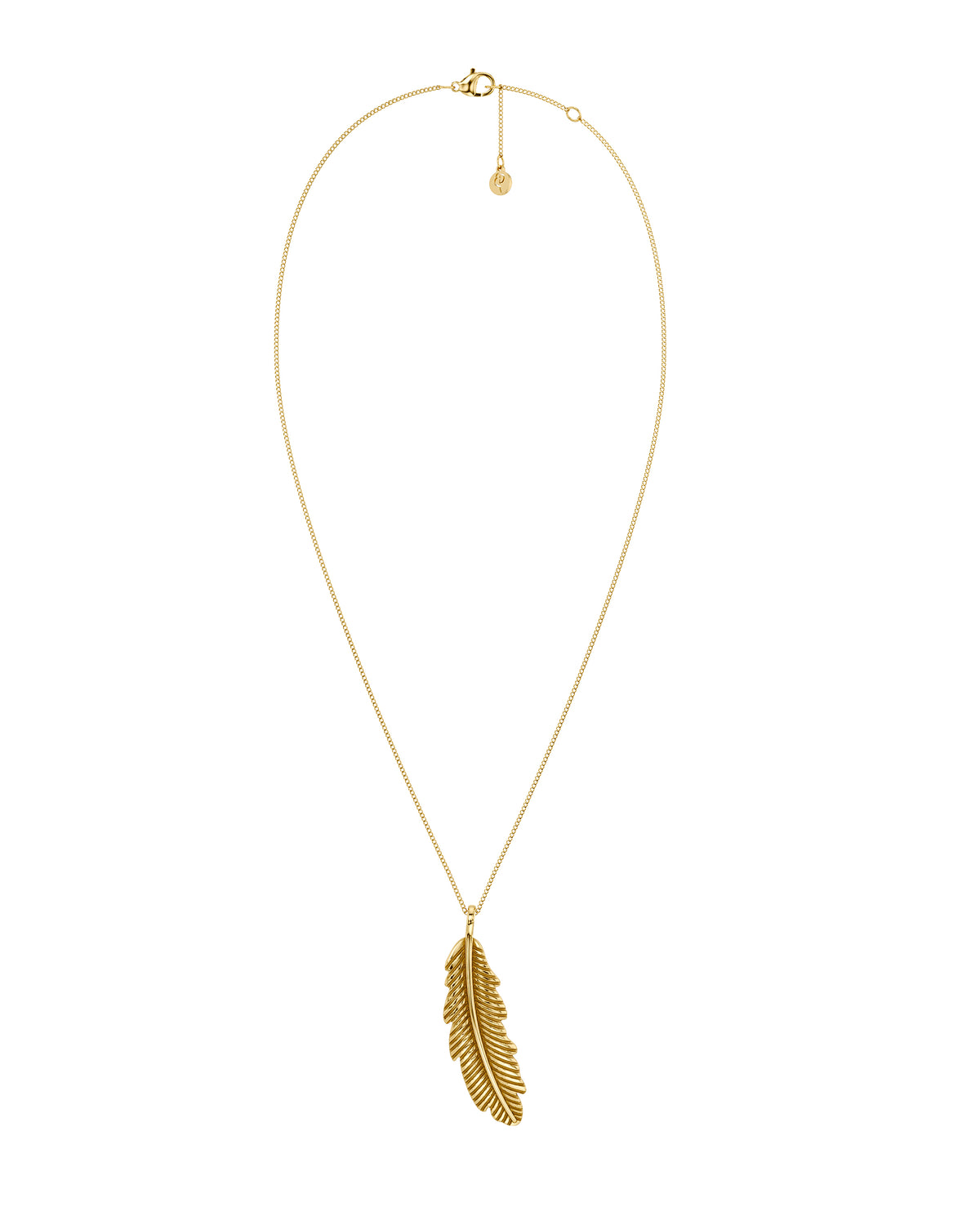 Feather Necklace L Gold