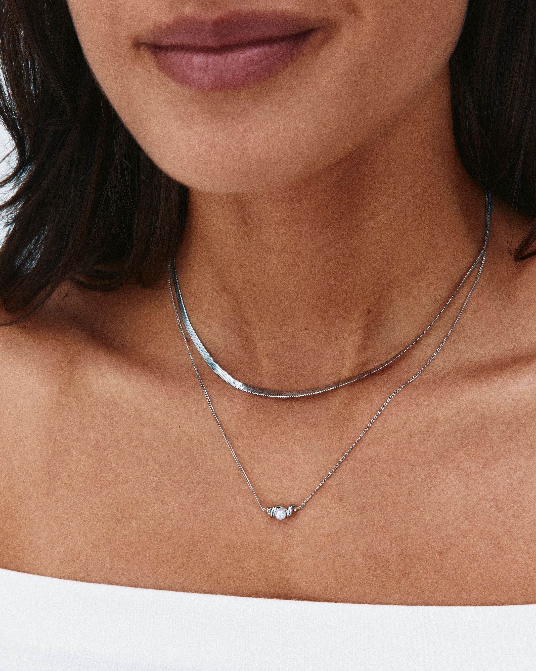 Margot Necklace Silver EdbladNZ
