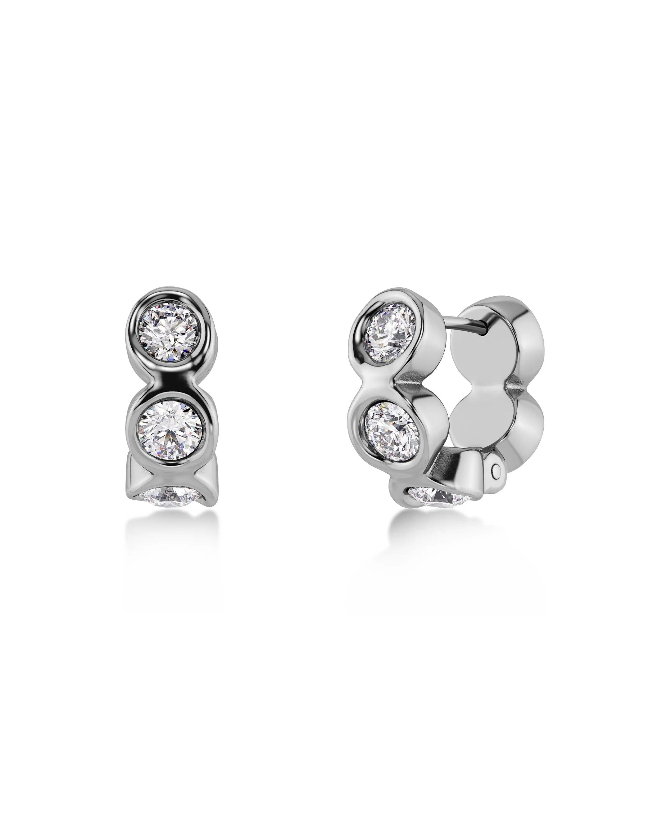 Ocean Gem Hoops Silver EdbladNZ