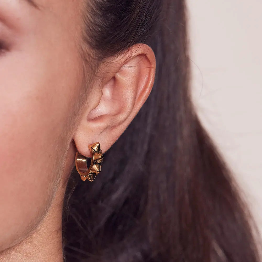 Peak Creole Earrings Small Gold Edblad