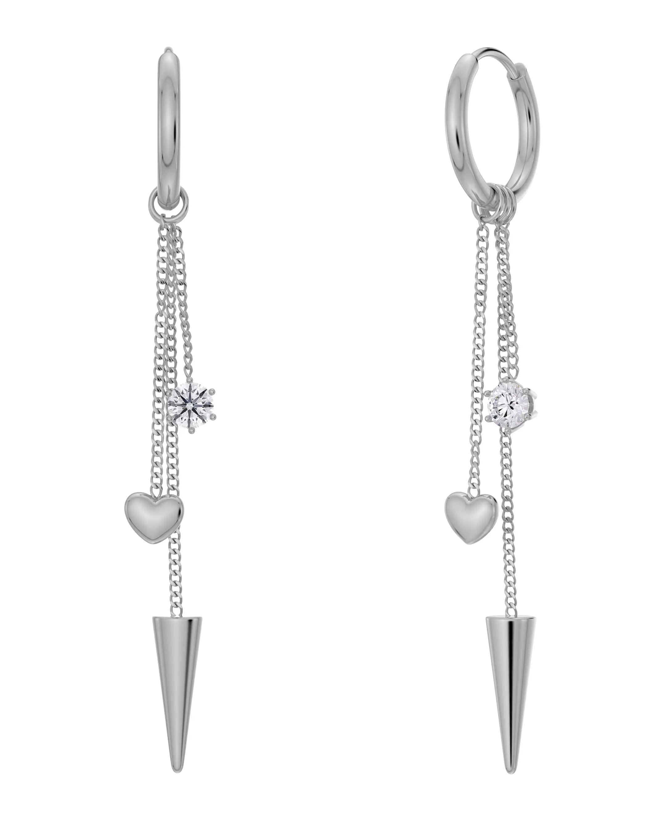 Peak Hoops Multi Heart Silver Edblad