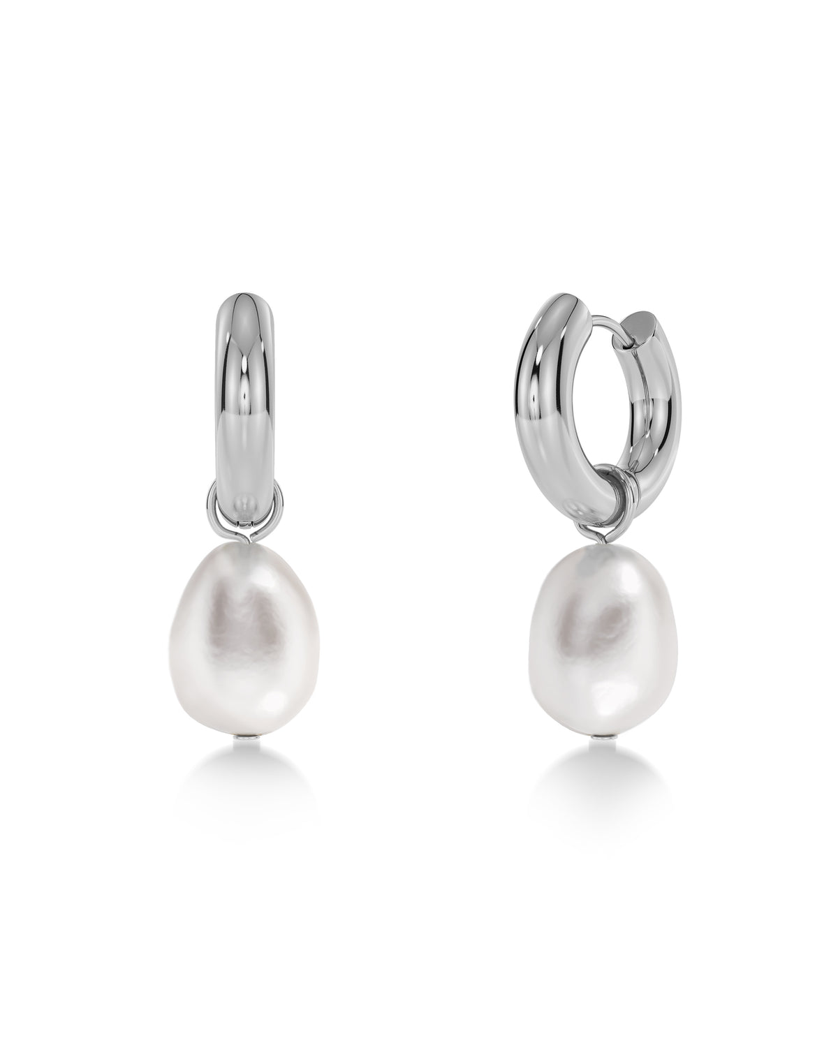 Perla Hoops L Silver