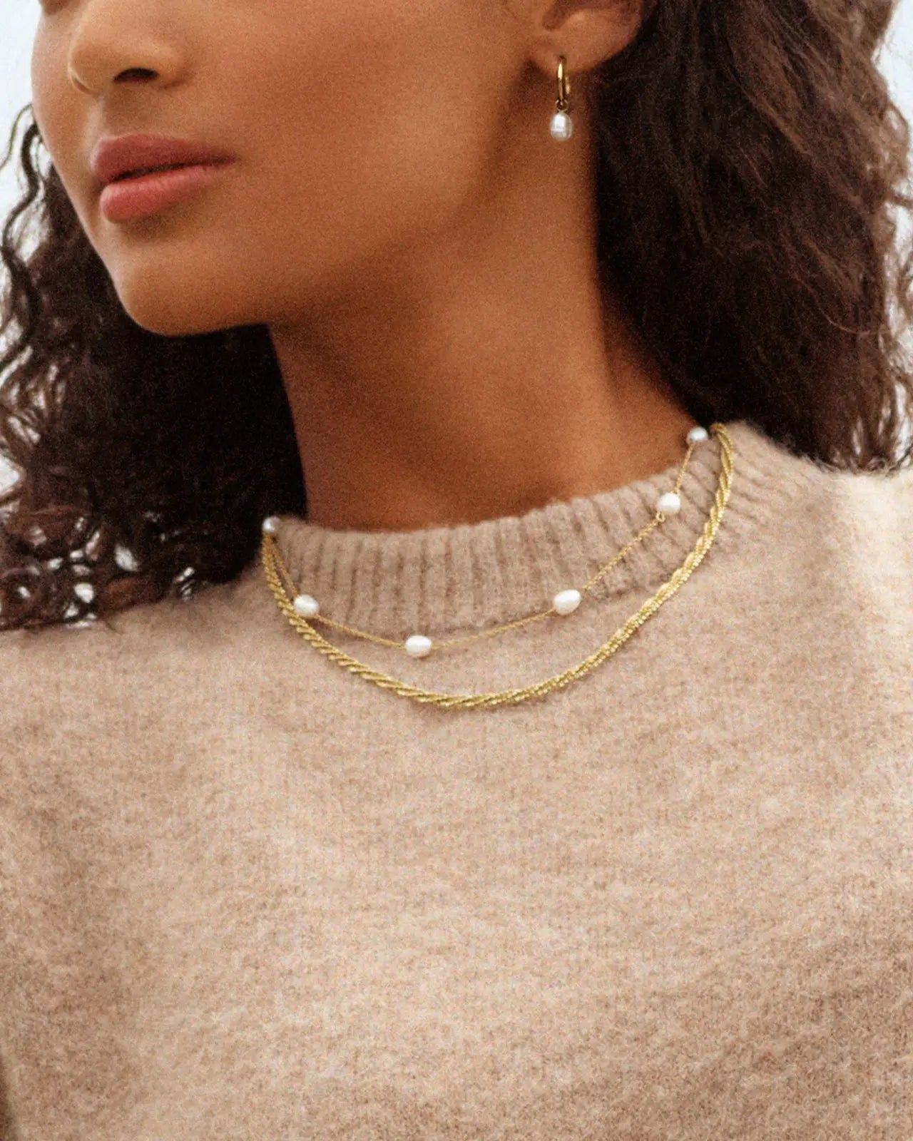 Tinsel Necklace 45 cm Gold Edblad