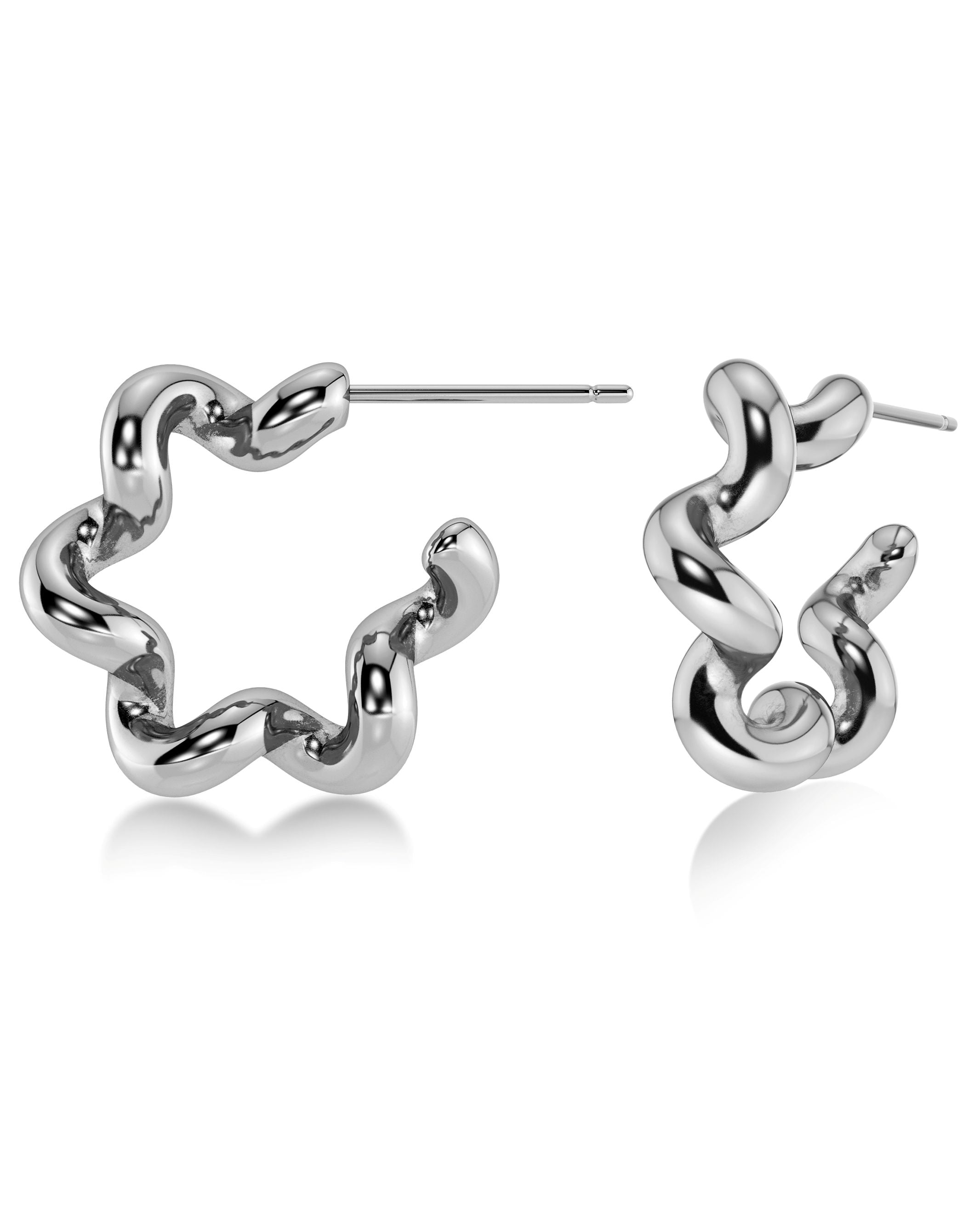 Spiral Hoops L Silver EdbladNZ