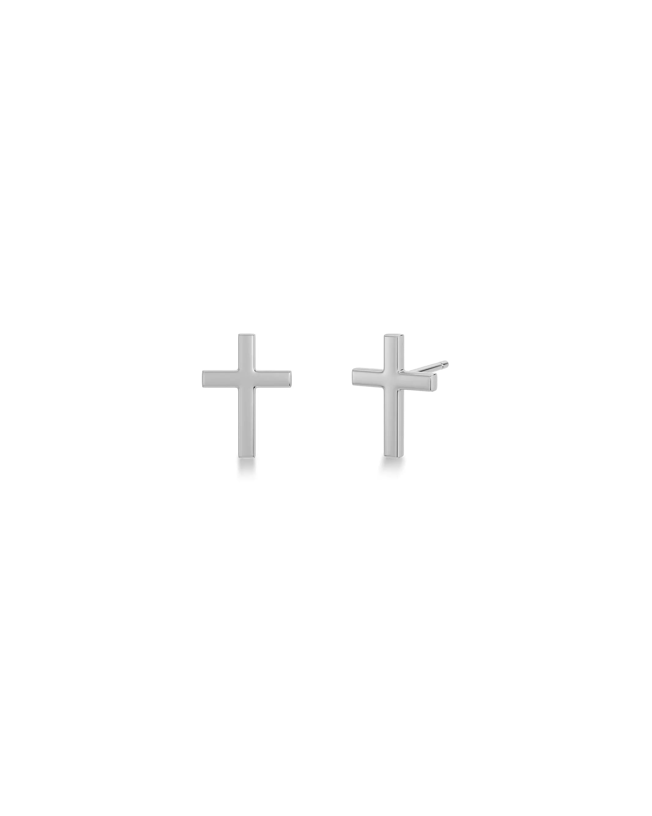 Spirit Cross Studs Silver Edblad