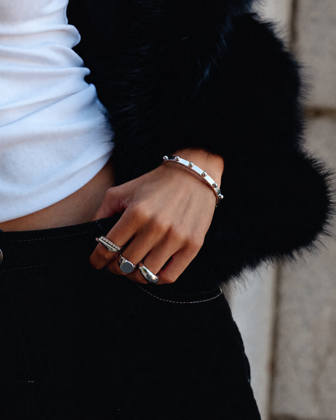 Stud Bangle Silver