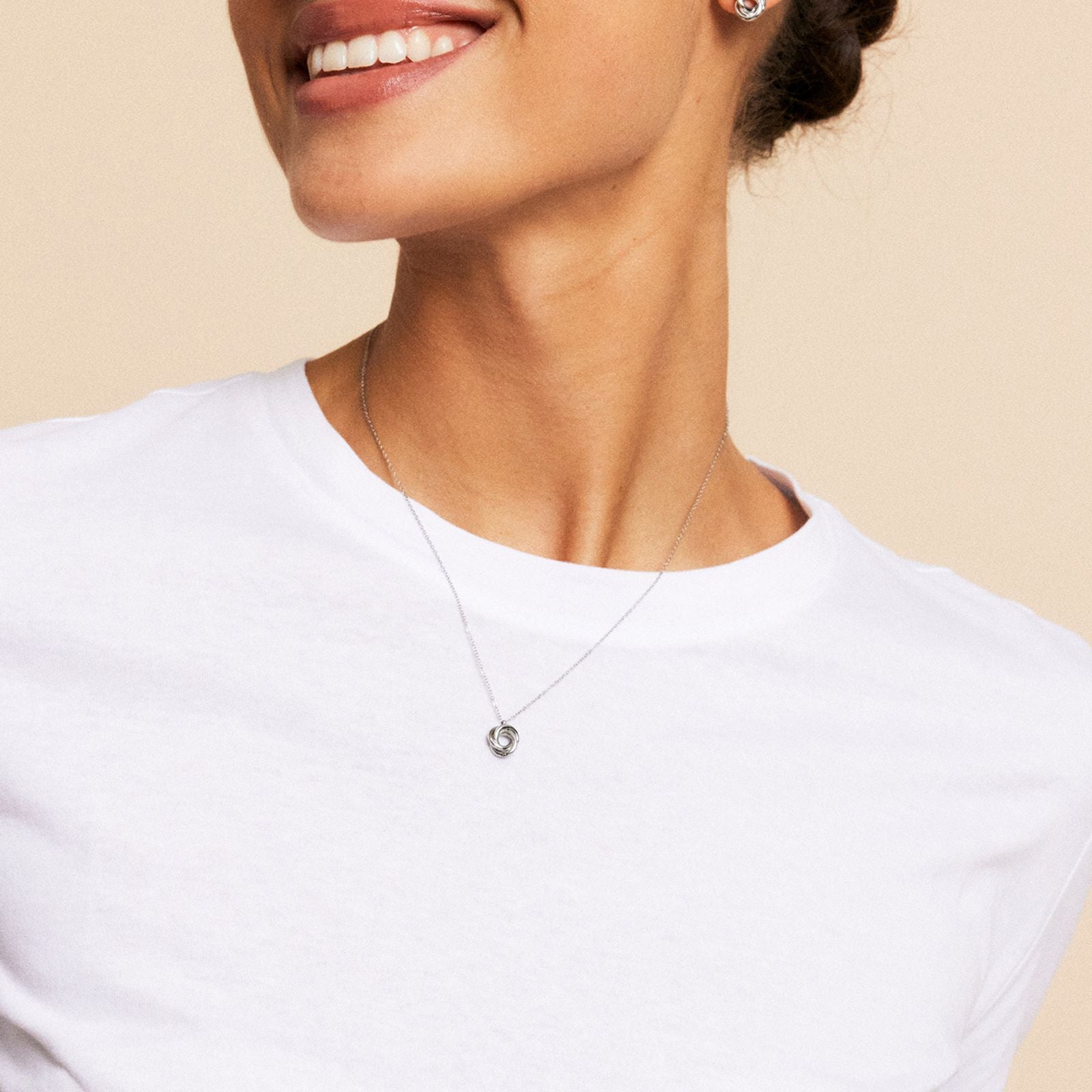 Sunset Orbit Silver Necklace