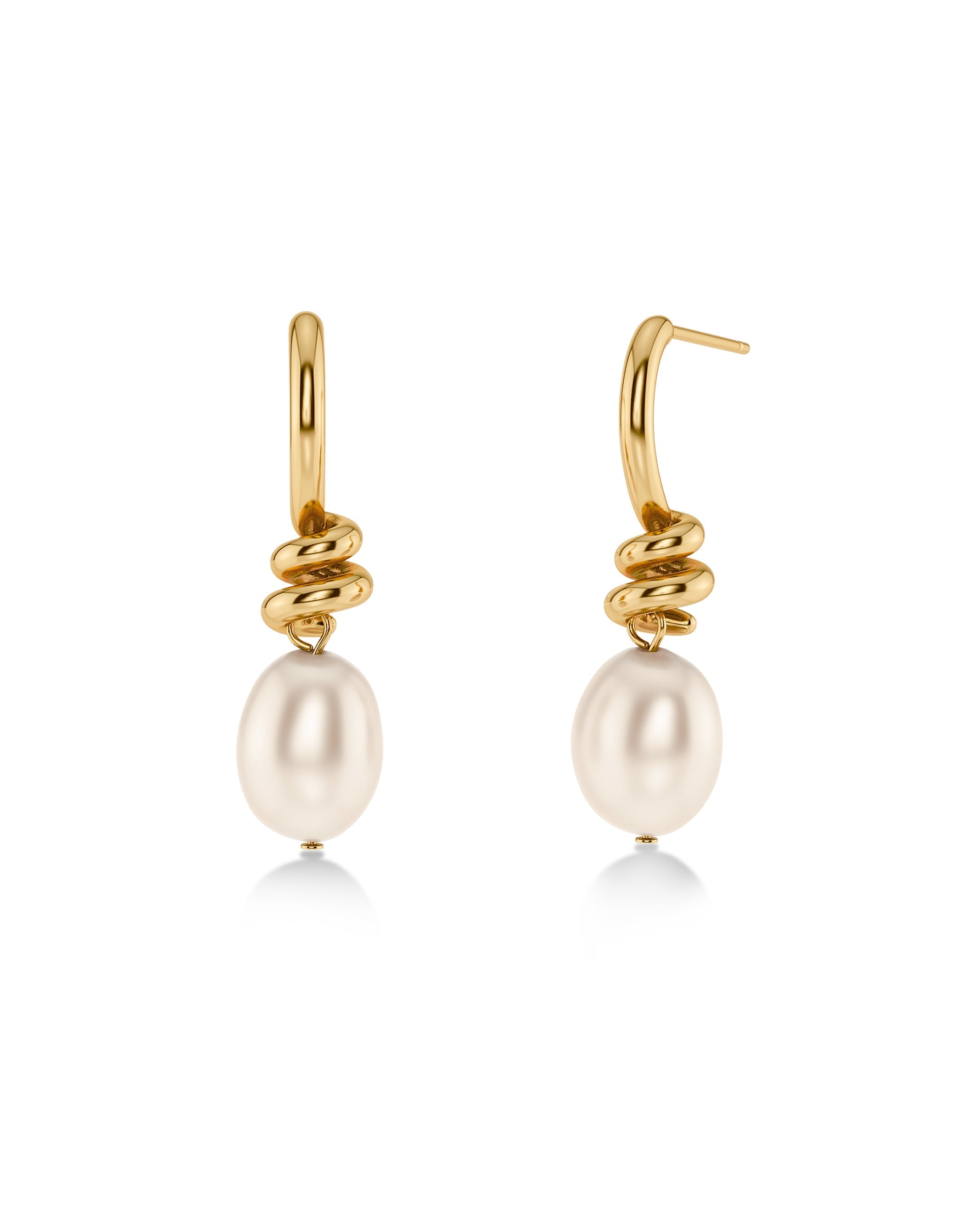 Swivel Earrings Pearl S Gold Edblad NZ