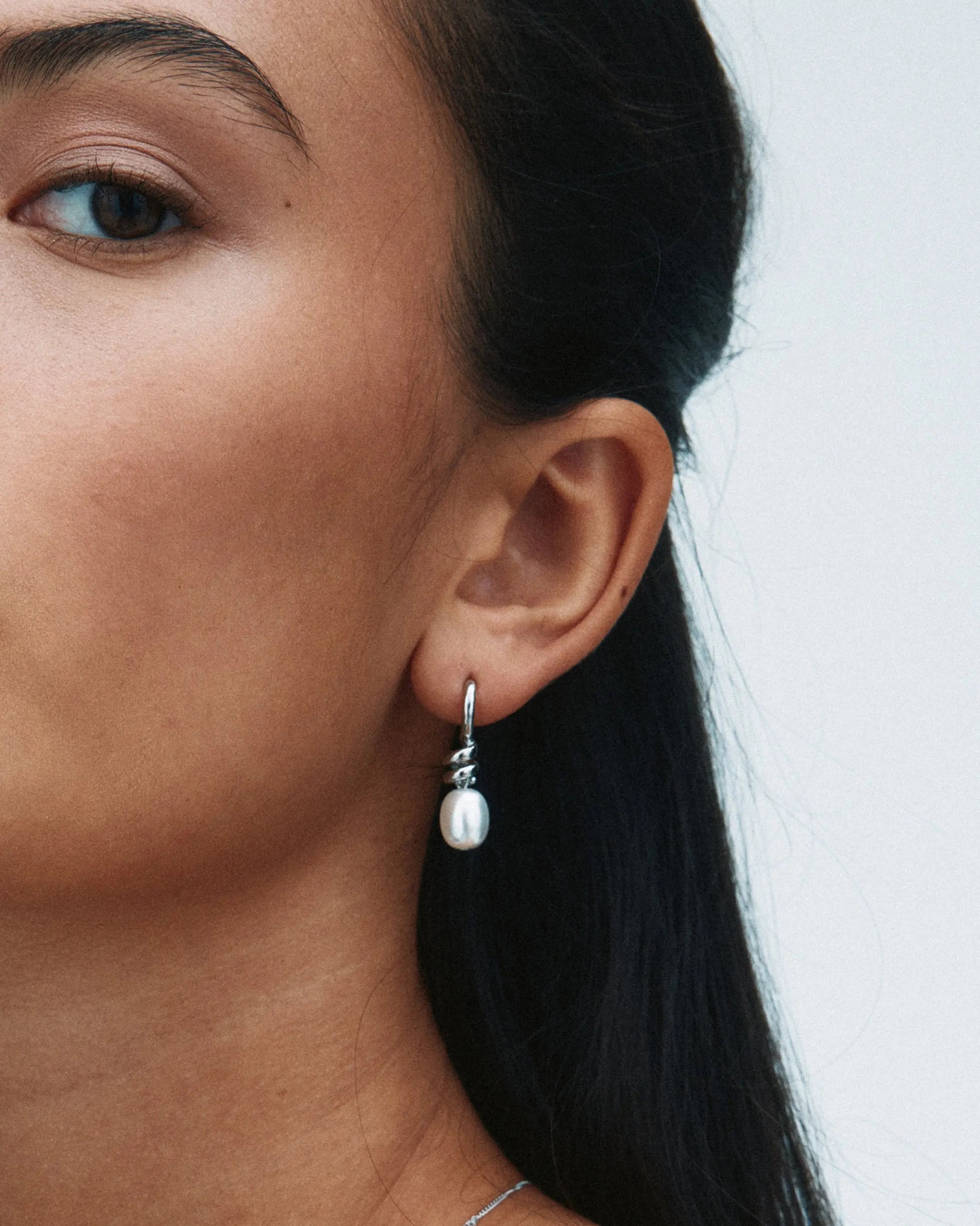 Swivel Earrings Pearl S Silver EdbladNZ