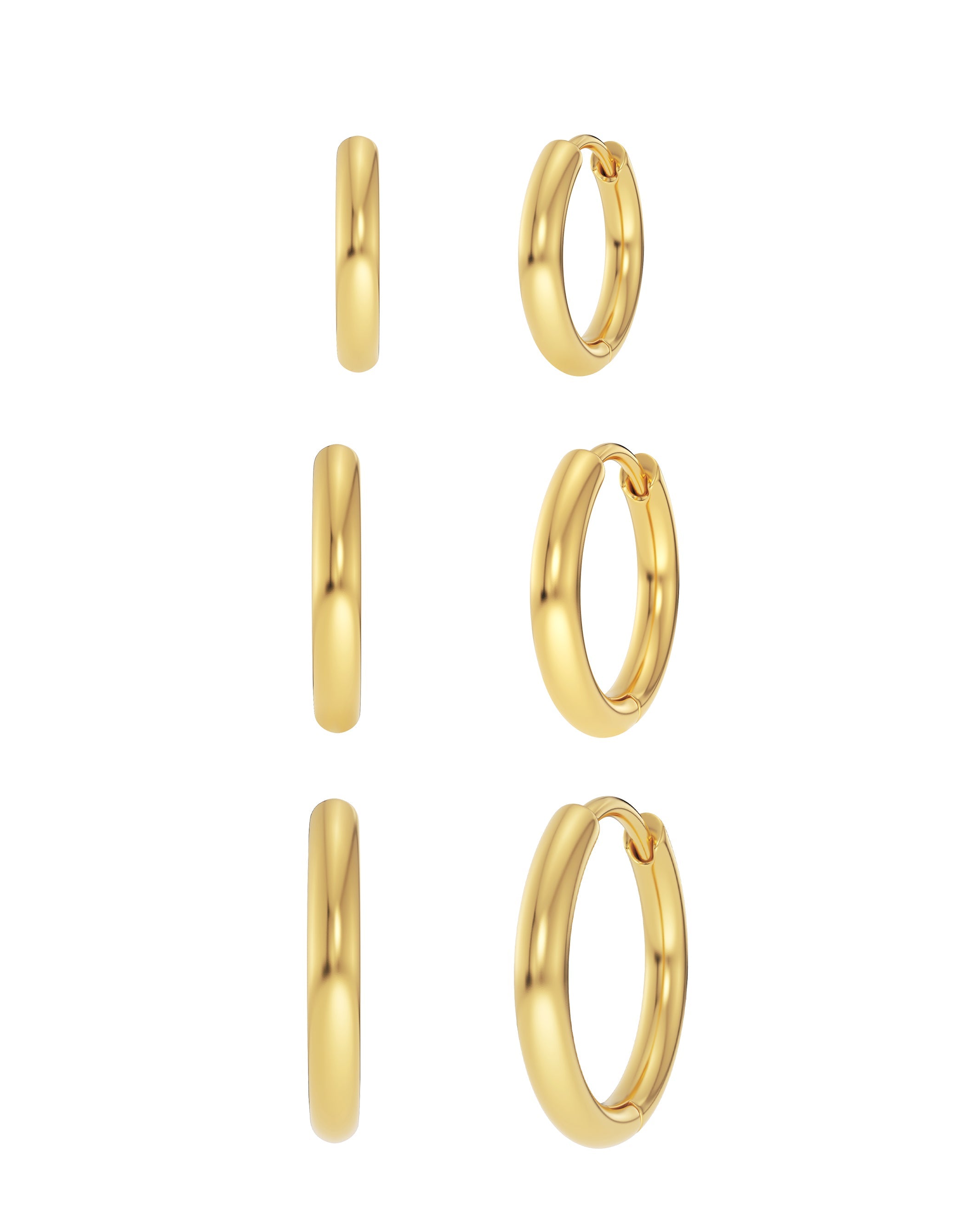 Triple Pair Hoops Gold Edblad NZ
