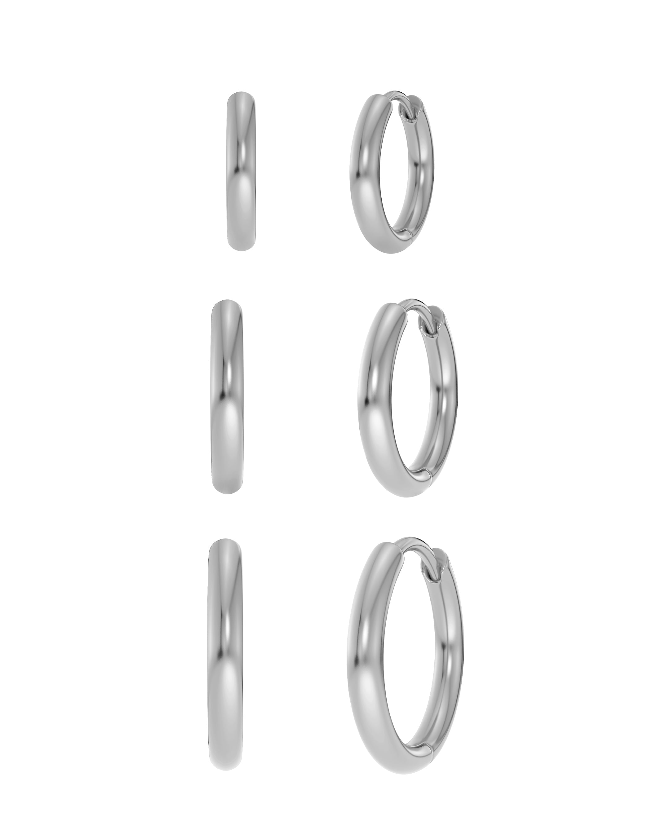 Triple Pair Hoops Silver Edblad NZ