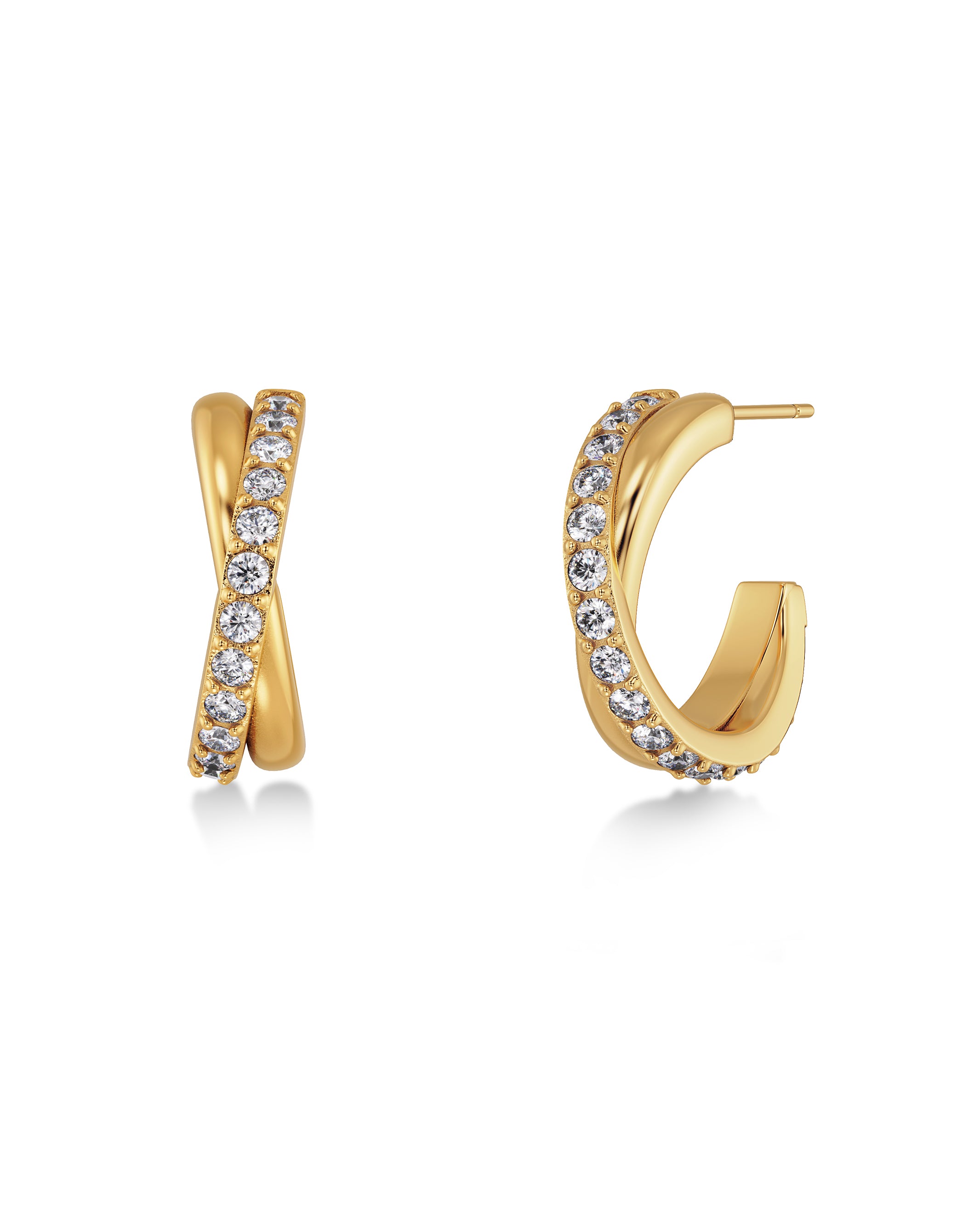 Twin Gold Hoop Earrings