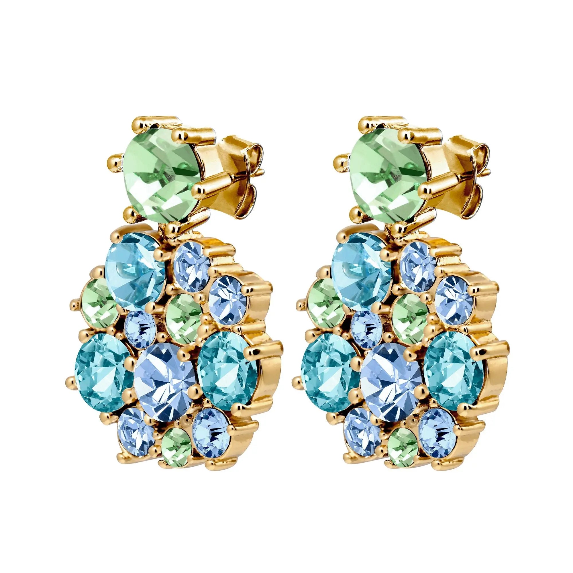Large round stud drop earrings