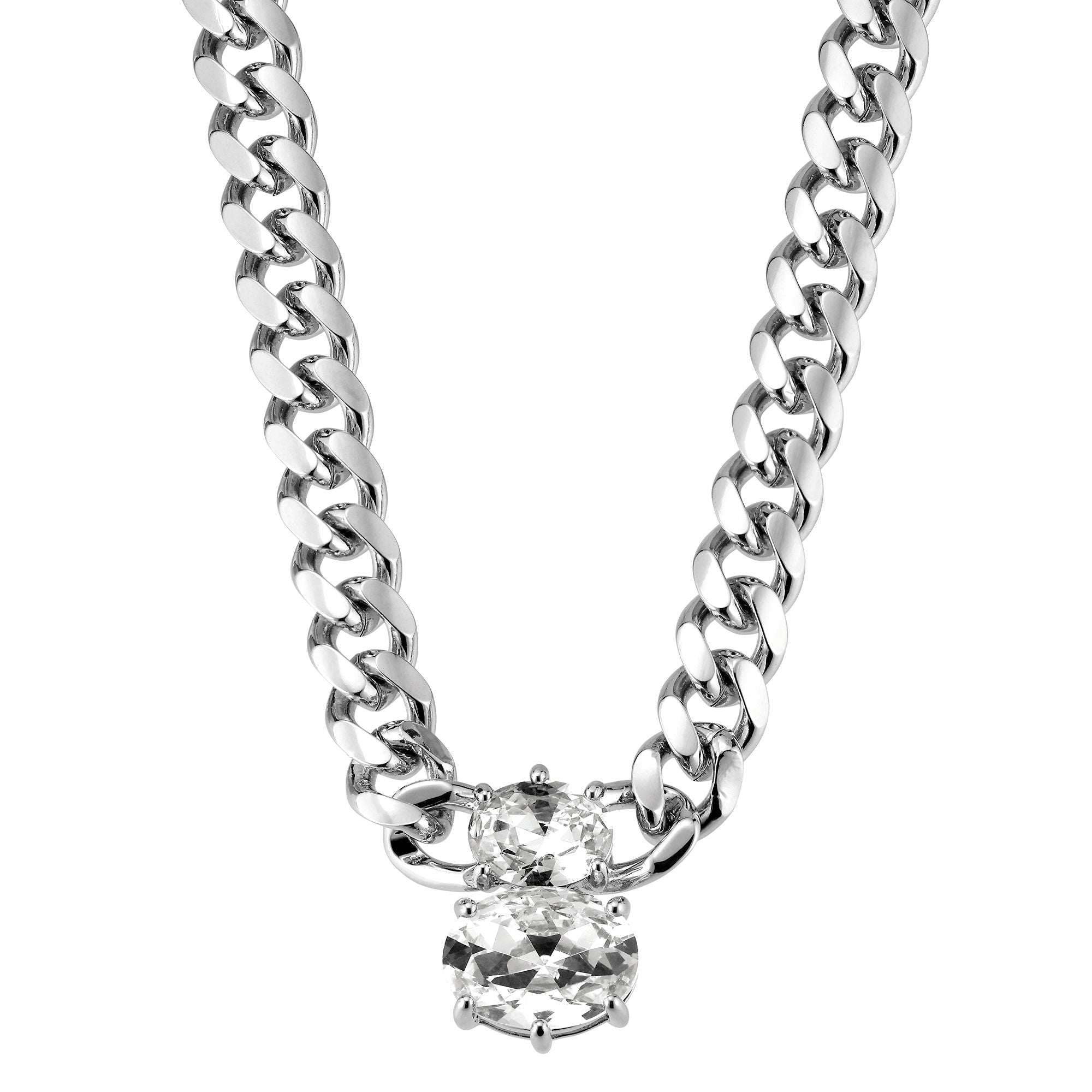 Holl Silver Necklace – Crystal