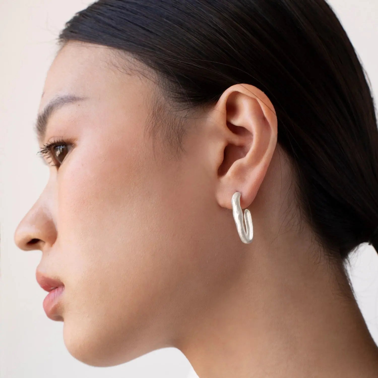 Sauma Medium Silver-Plated Hoop Earrings Dyrberg/Kern NZ