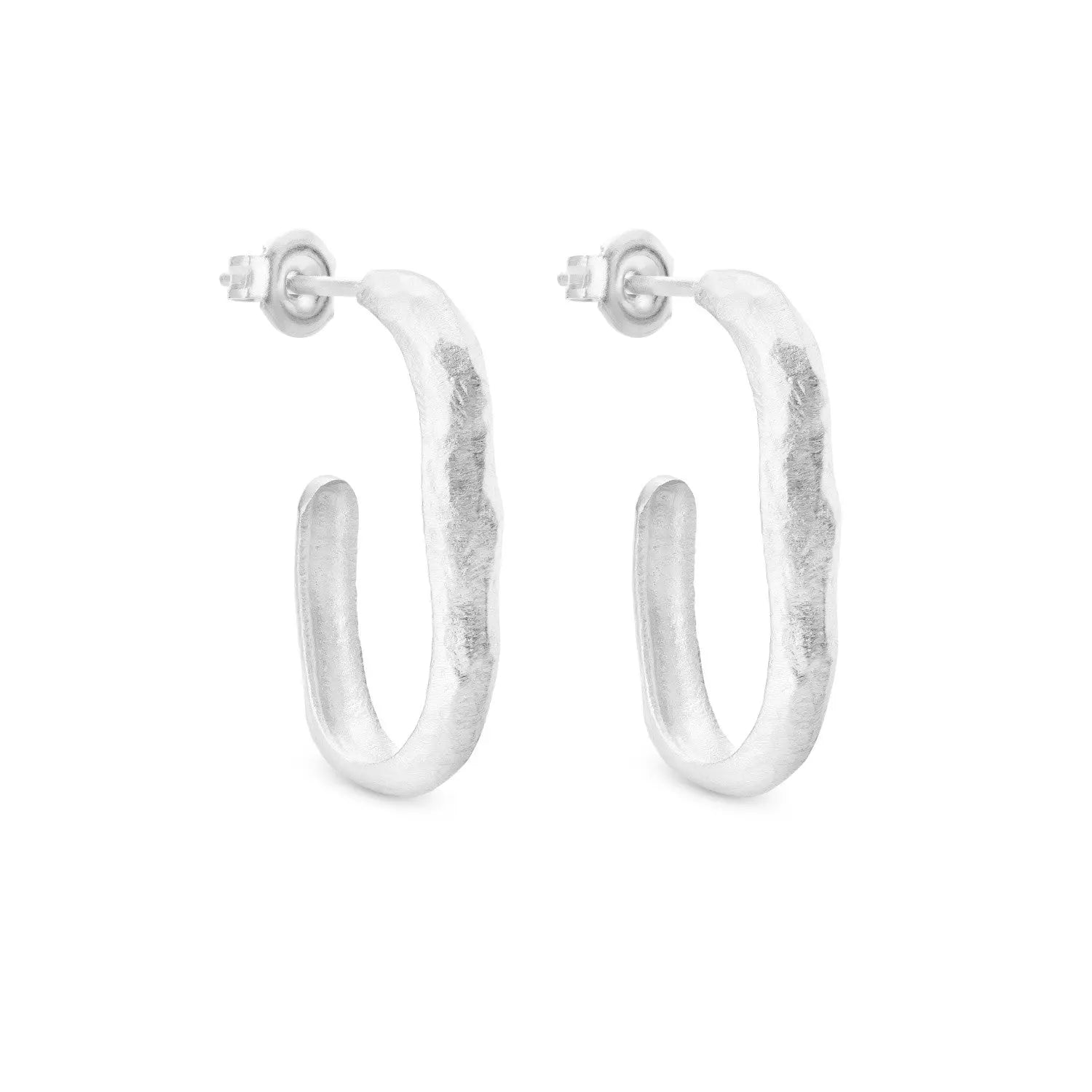 Sauma Medium Silver-Plated Hoop Earrings Dyrberg/Kern NZ