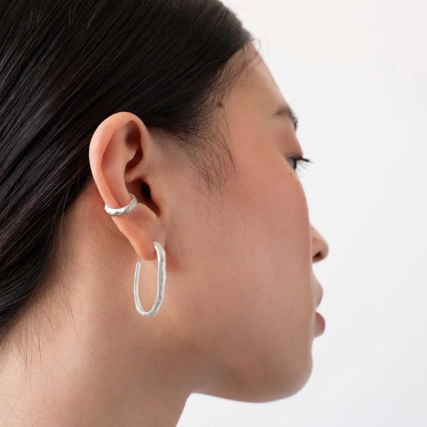 Sauma Large Silver-Plated Hoop Earrings Dyrberg/Kern NZ